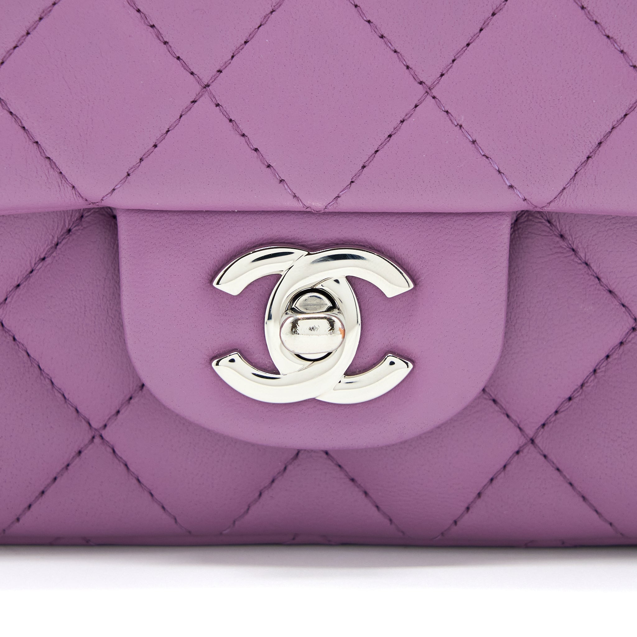 Chanel Mini Rectangular Flap Bag Lambskin Purple