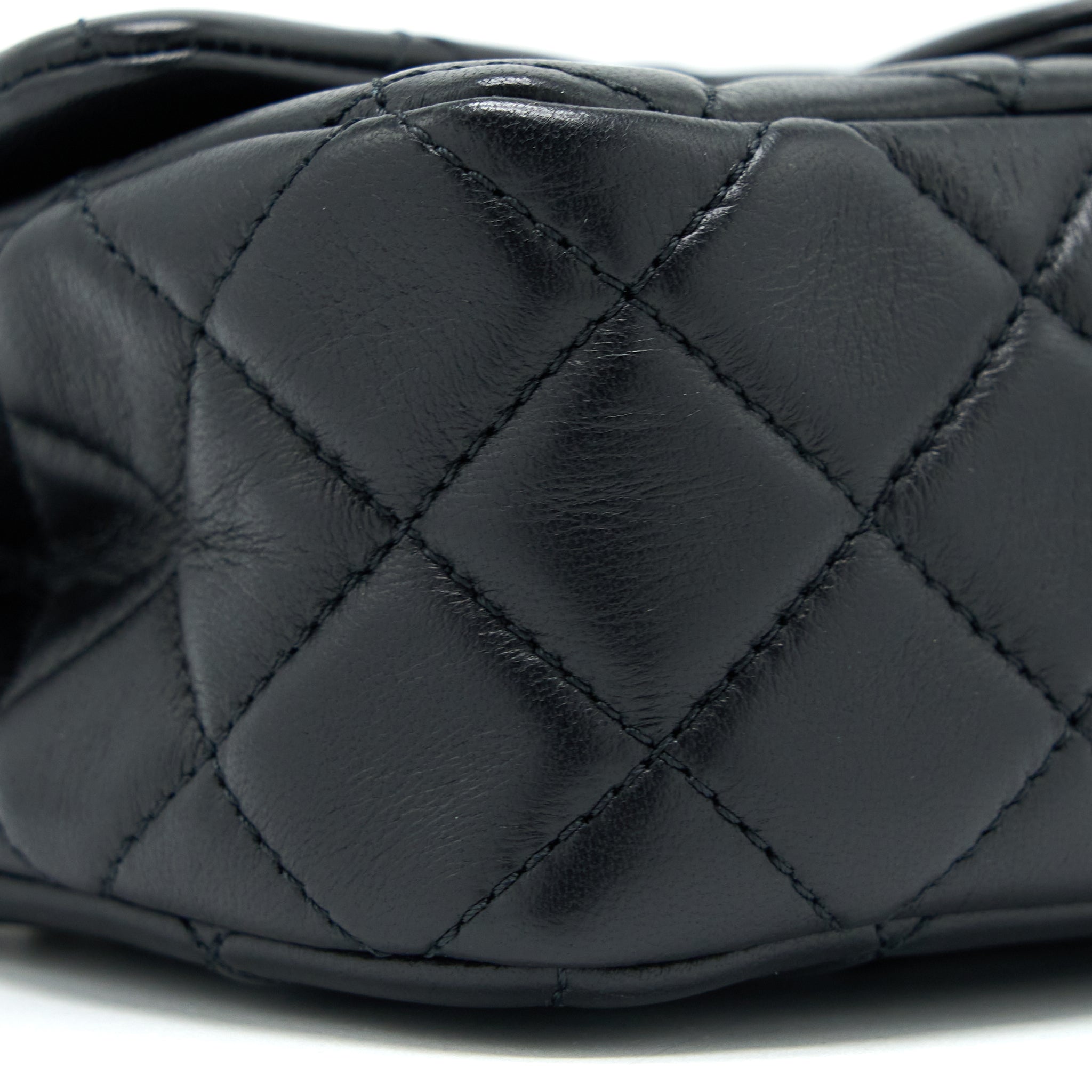 Chanel Pearl Crush Mini Rectangular Flap Bag Lambskin Black