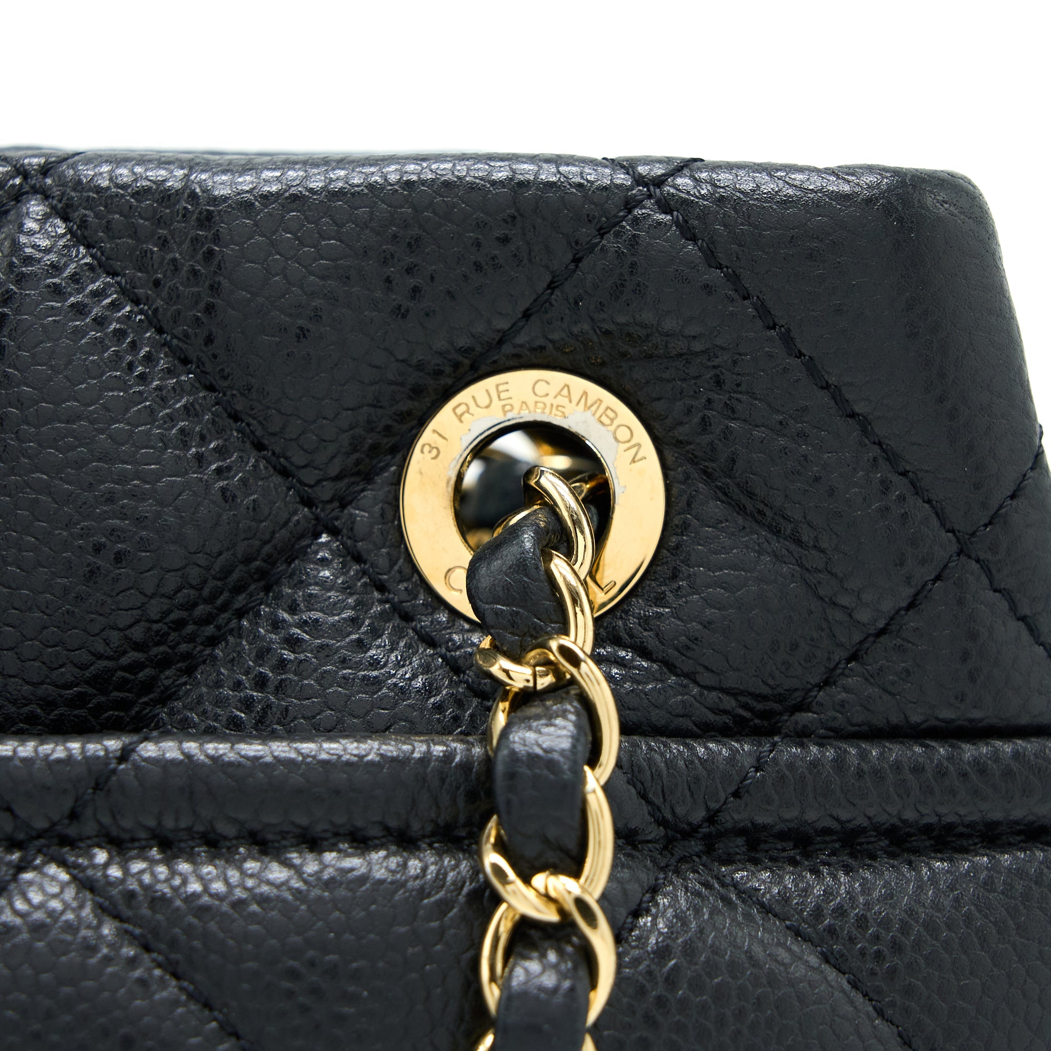 Chanel Matelasse Chain Tote Bag Caviar Black