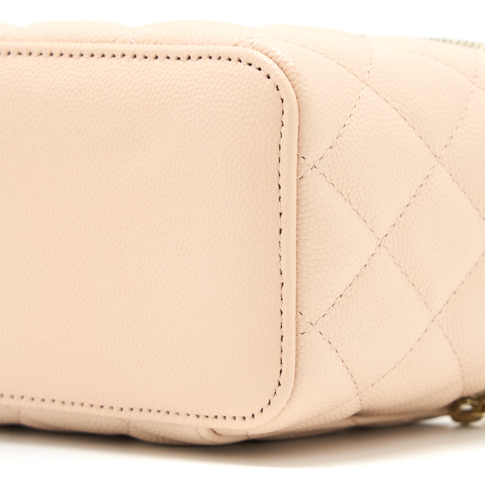 Chanel Long Vanity Case Caviar Light Pink L