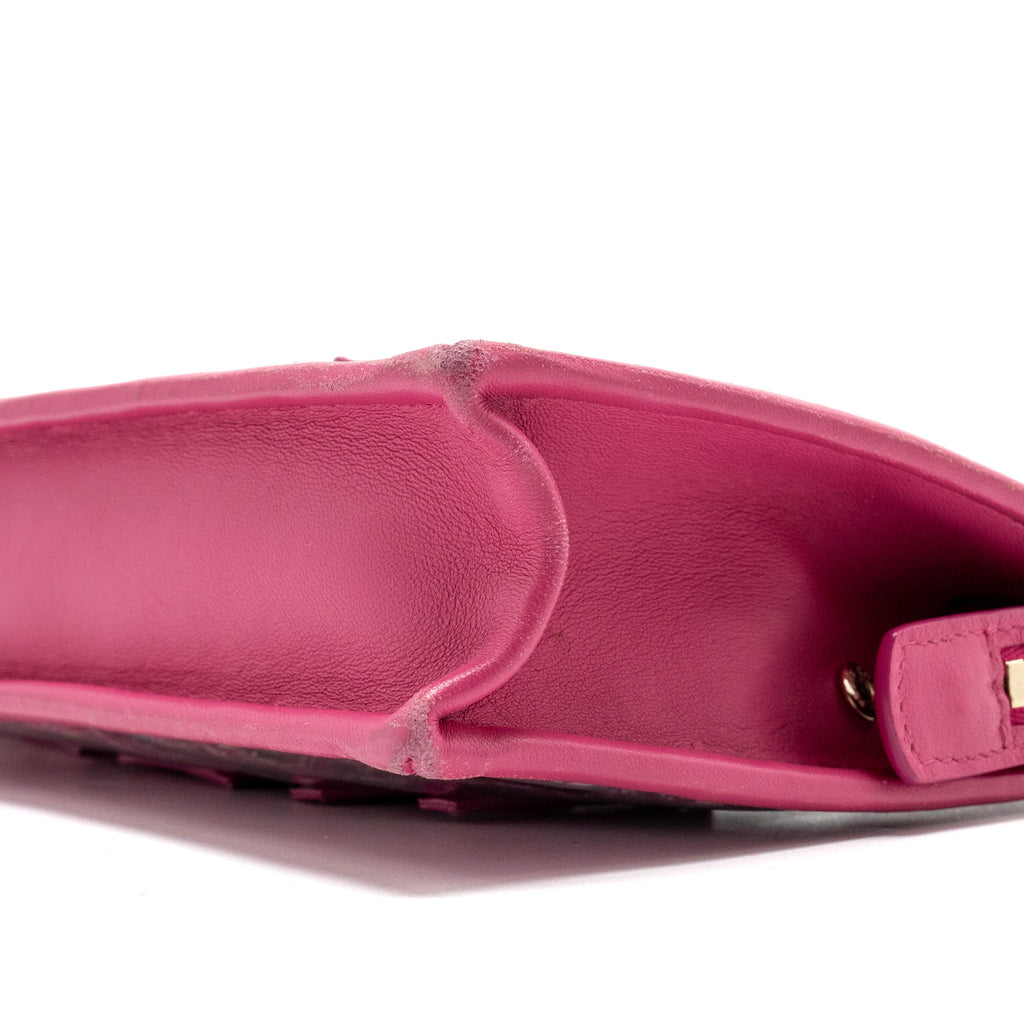 Chanel 19S Logo Pouch Tweed/PVC Pink