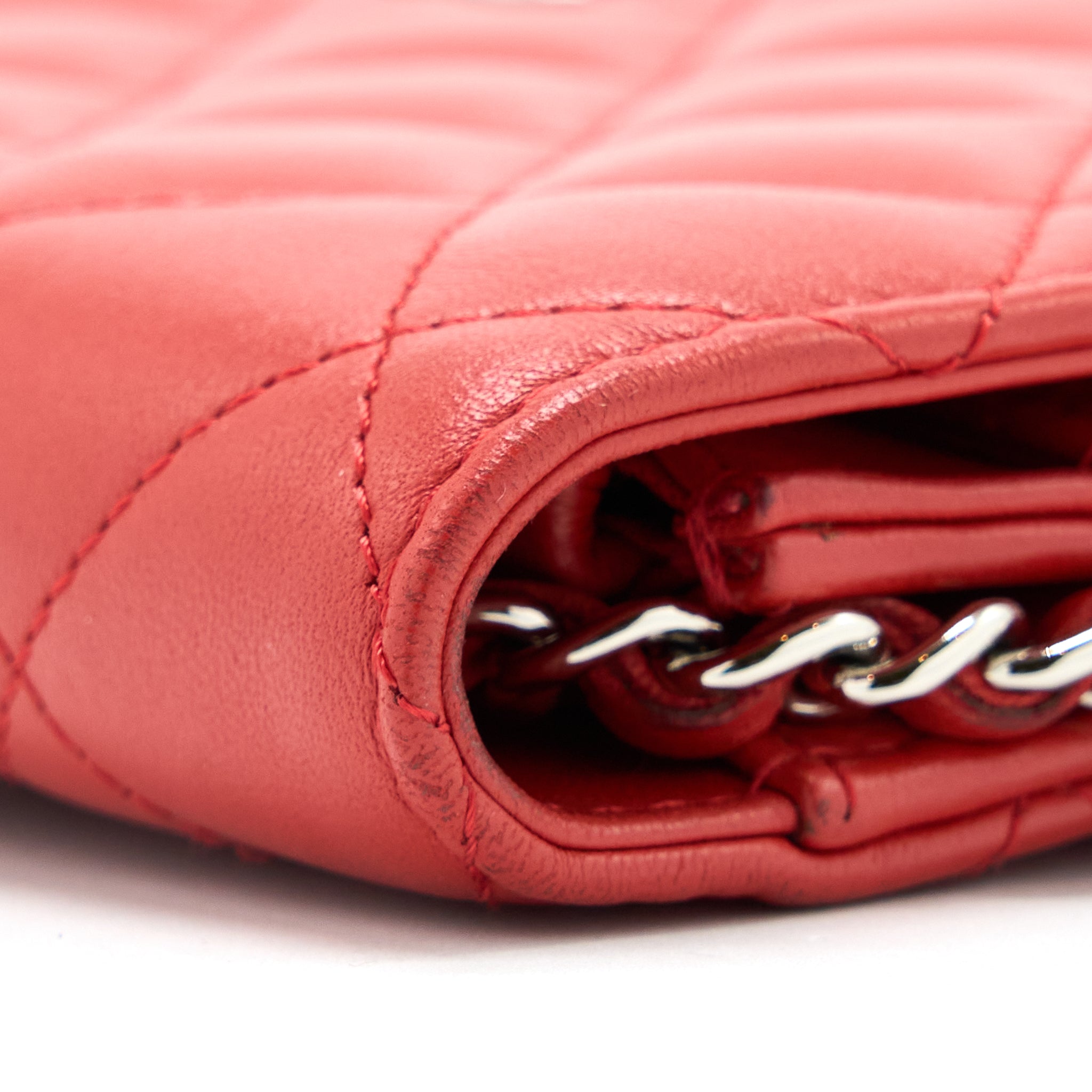 Chanel Classic Wallet On Chain Lambskin Orange Red