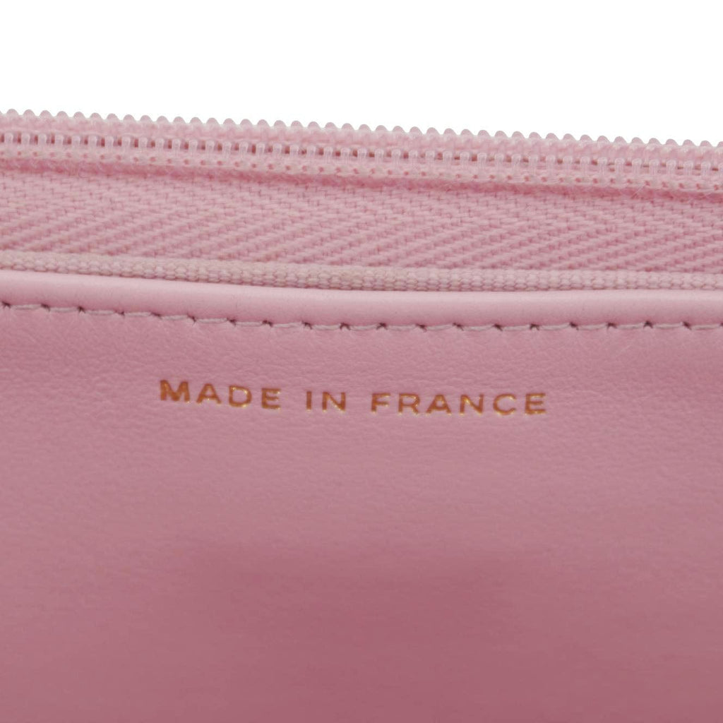 CHANEL Wallet On Chain Quilted Caviar Leather Crossbody Bag Pink