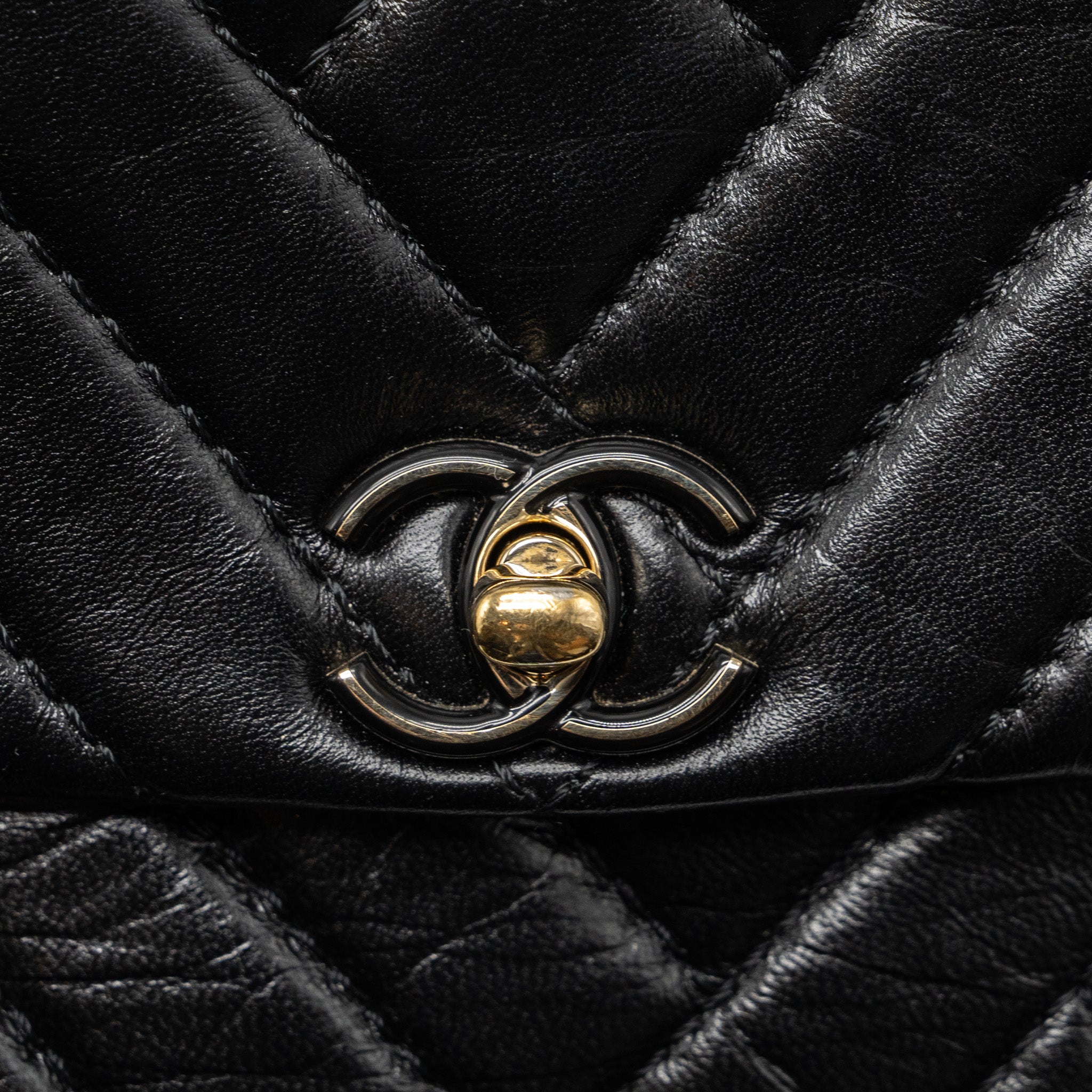 Chanel Mont Coco Mini Flap Bag Shiny Lambskin Black L
