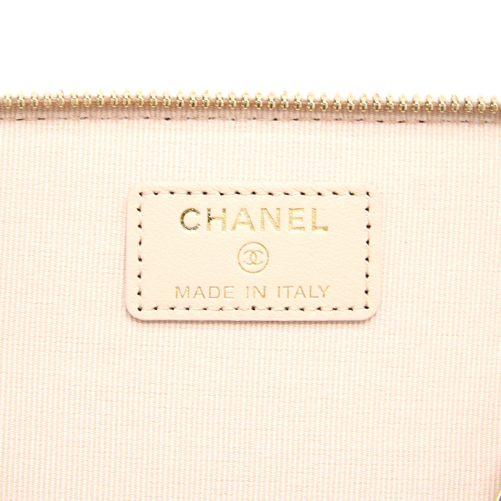 Chanel Long Vanity Case Caviar Light Pink L