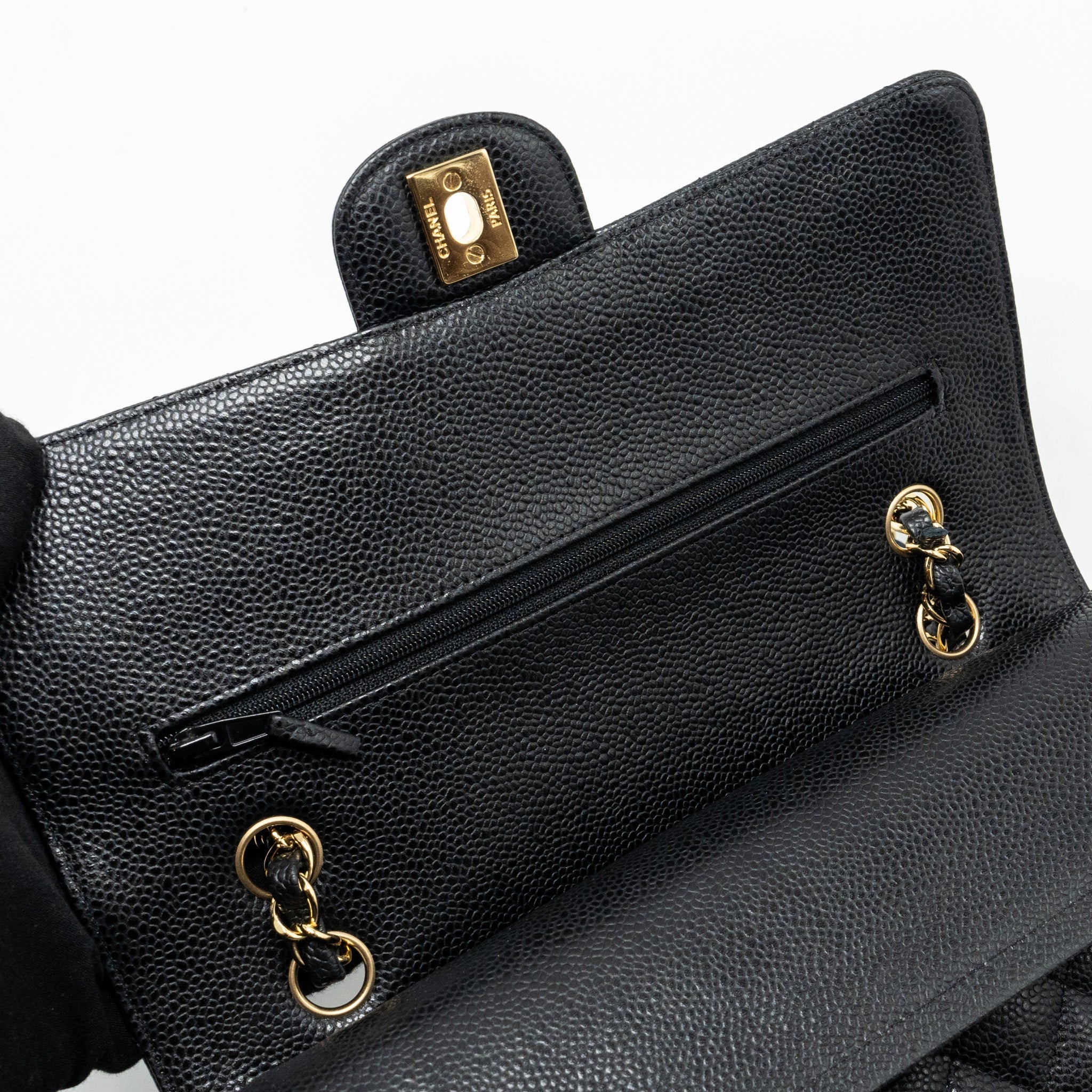 Chanel Medium Classic Double Flap Bag Caviar Black