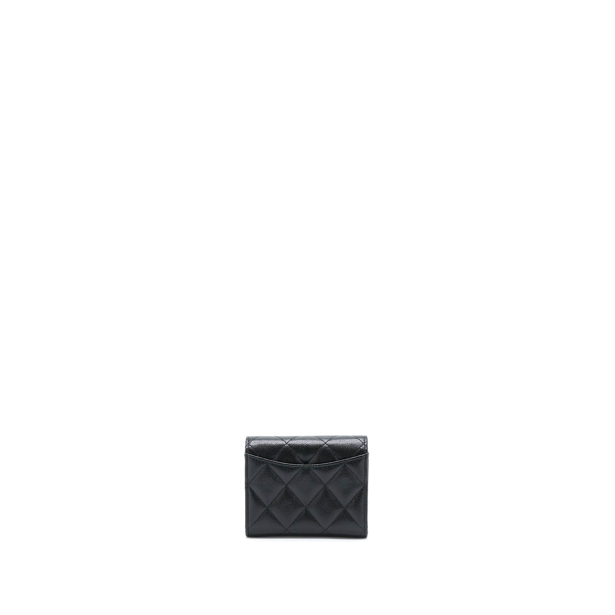 Chanel Card Holder On Chain Caviar Black L