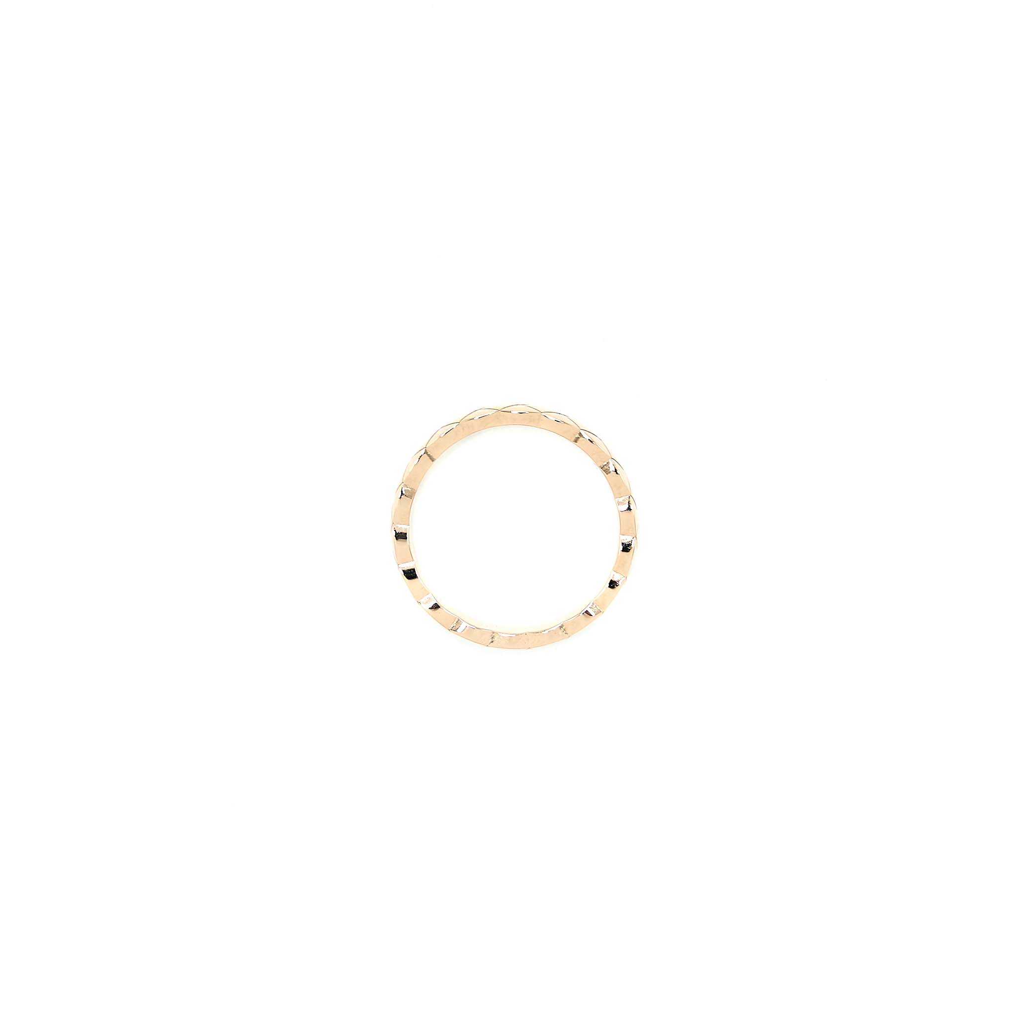 Chanel Size 53 Mini Version Coco Crush Ring Quilted Motif 18K Beige Gold