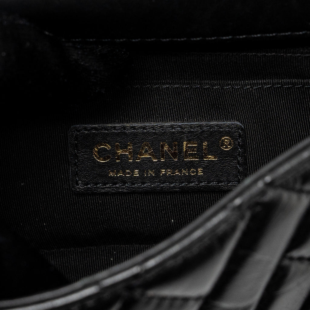 Chanel Mont Coco Mini Flap Bag Shiny Lambskin Black L