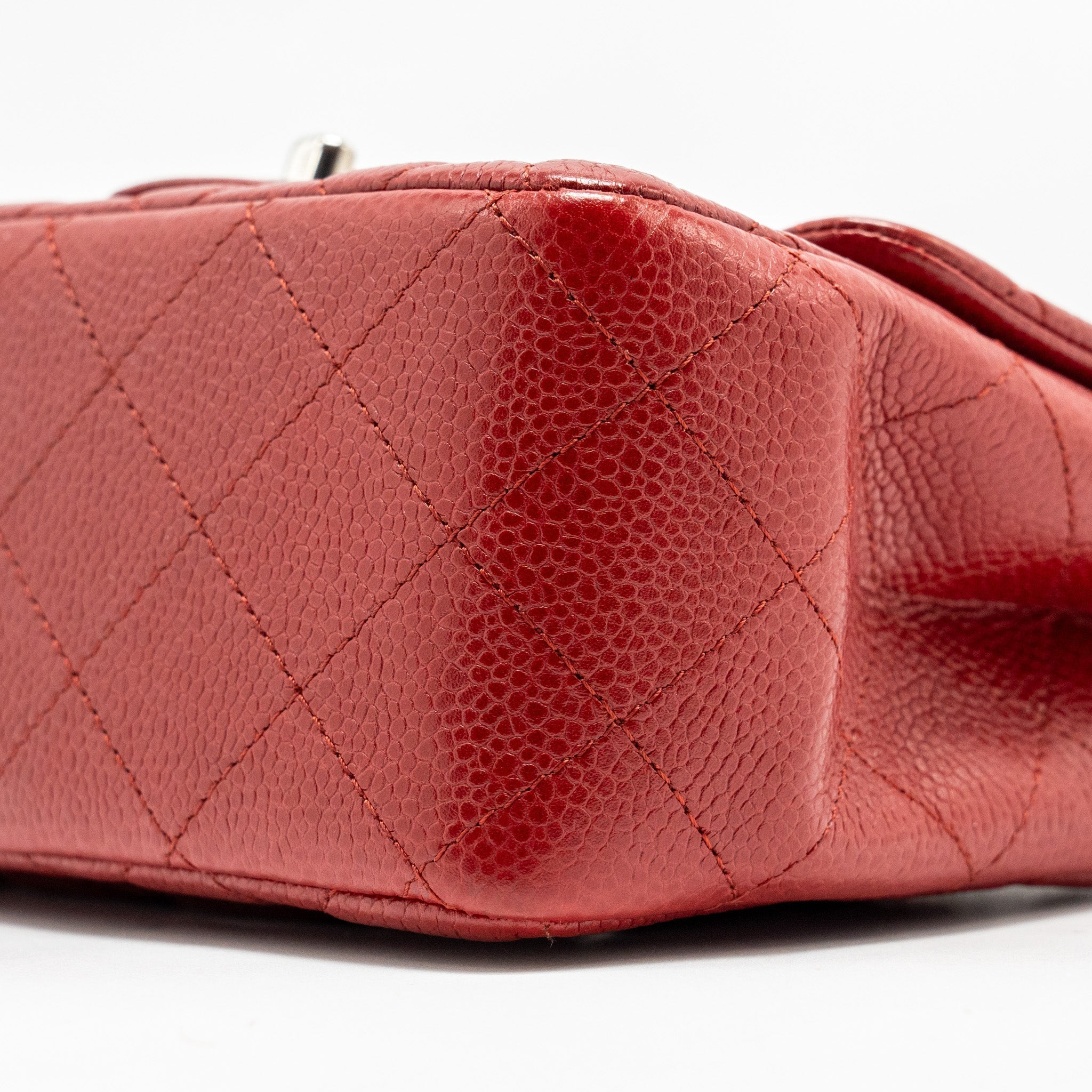 Chanel Mini Square Flap bag Caviar Red