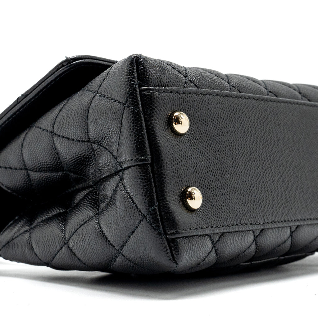 Chanel Small Coco Handle Caviar Black L (Microchip)