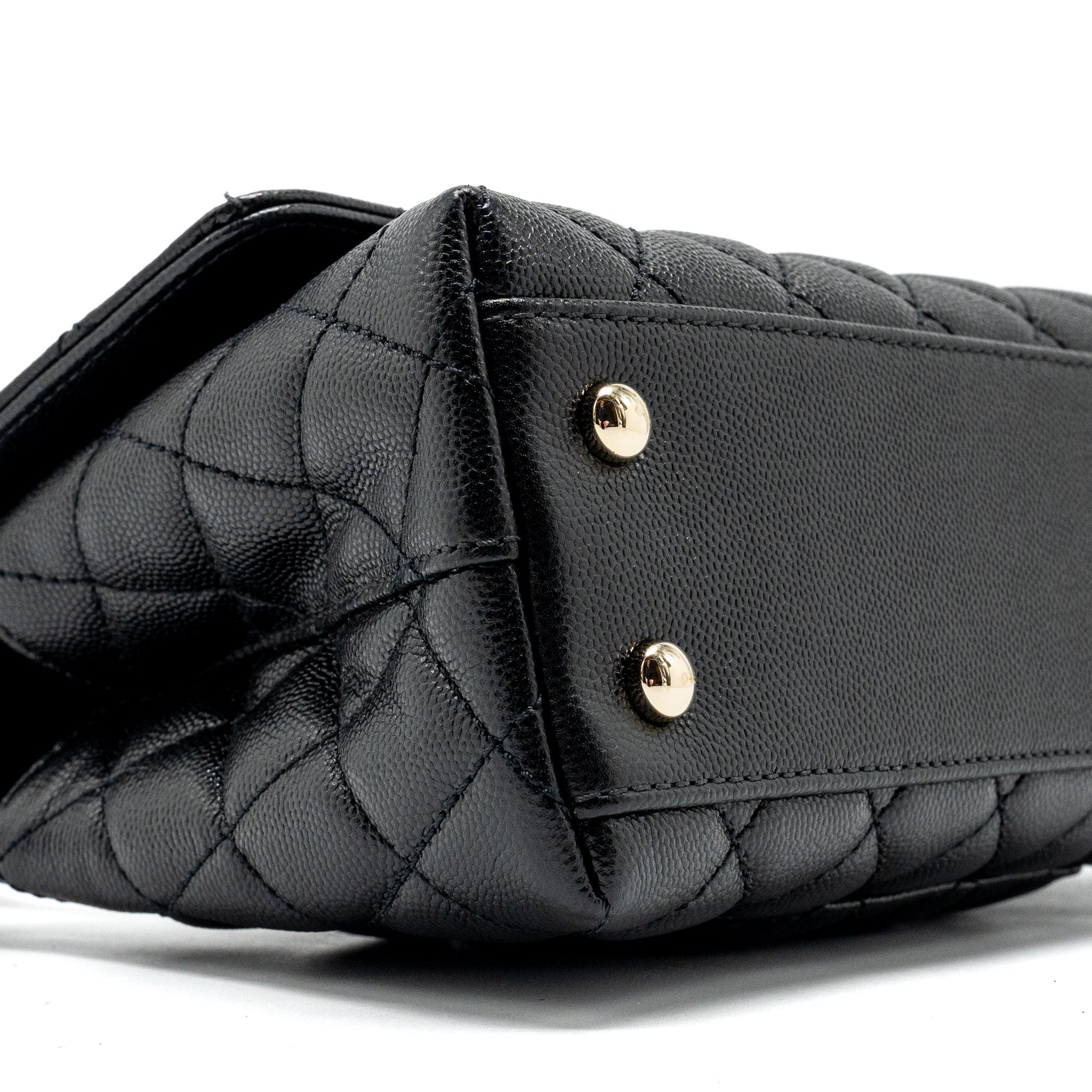 Chanel Small Coco Handle Caviar Black L (Microchip)