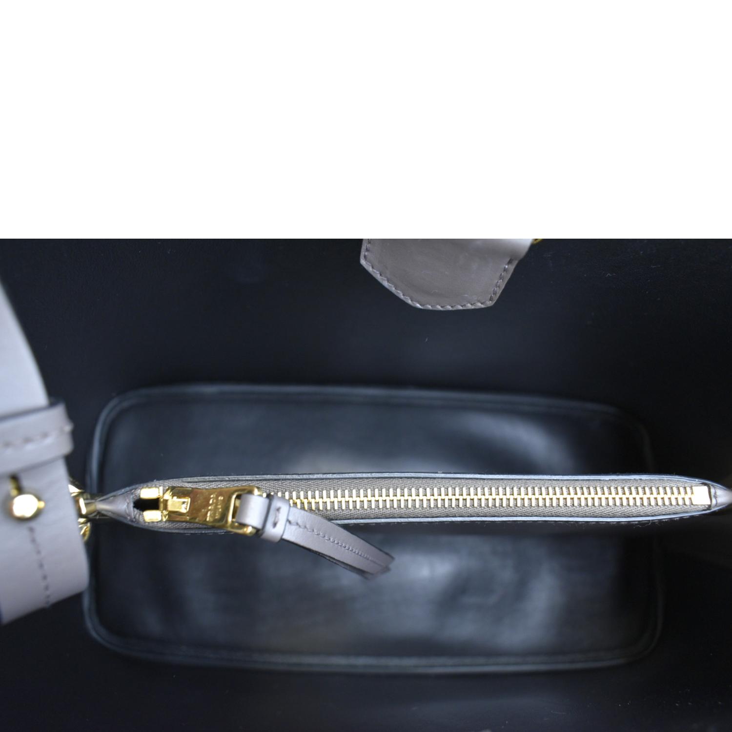 PRADA Matinee Saffiano Leather Shoulder Bag Fumo
