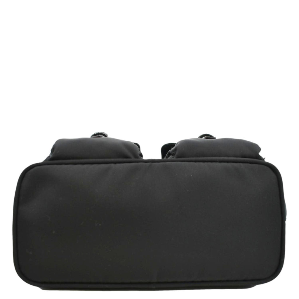 PRADA Double Pocket Mini Nylon Backpack Shoulder Bag Black