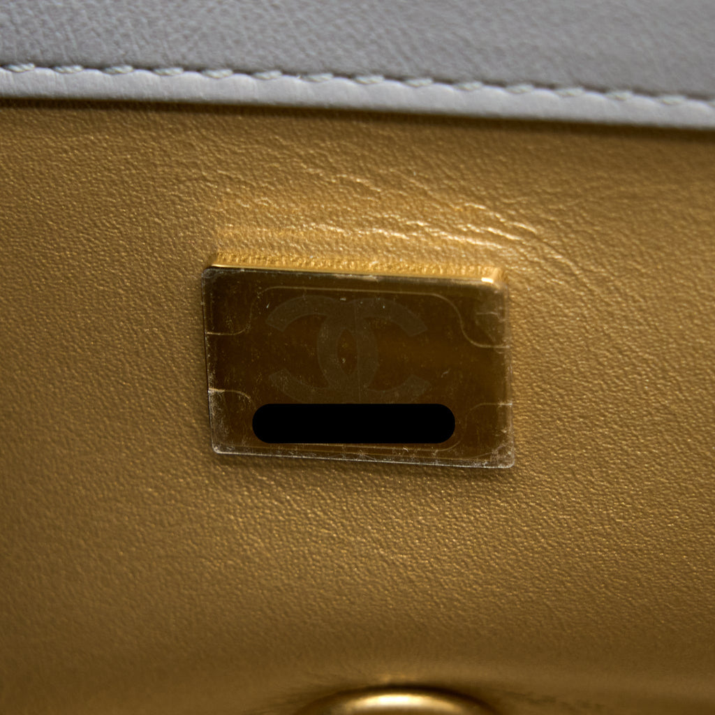 Chanel Pearl Crush Mini Rectangular Flap Bag Lambskin Light Grey Brushed  (Microchip)