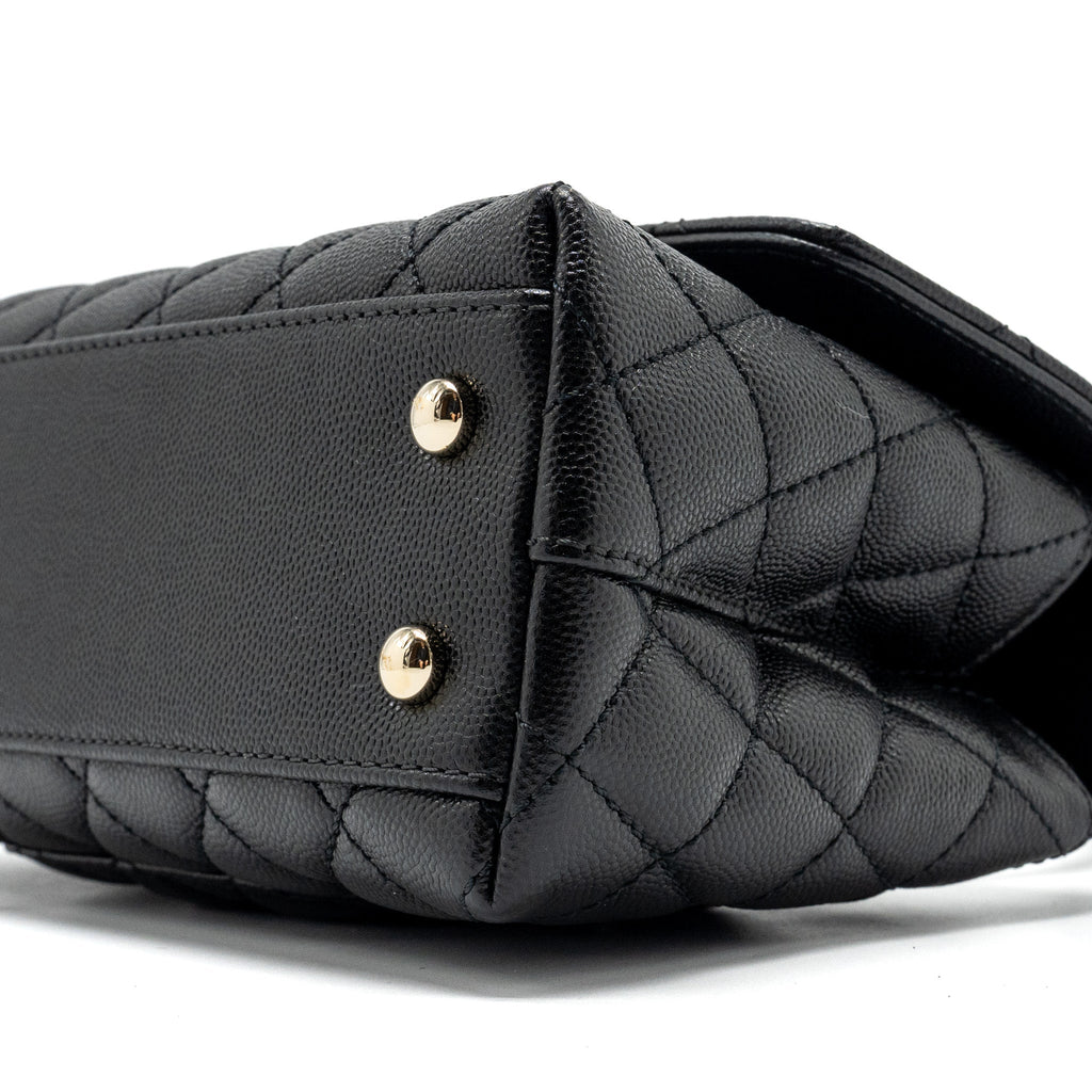 Chanel Small Coco Handle Caviar Black L (Microchip)
