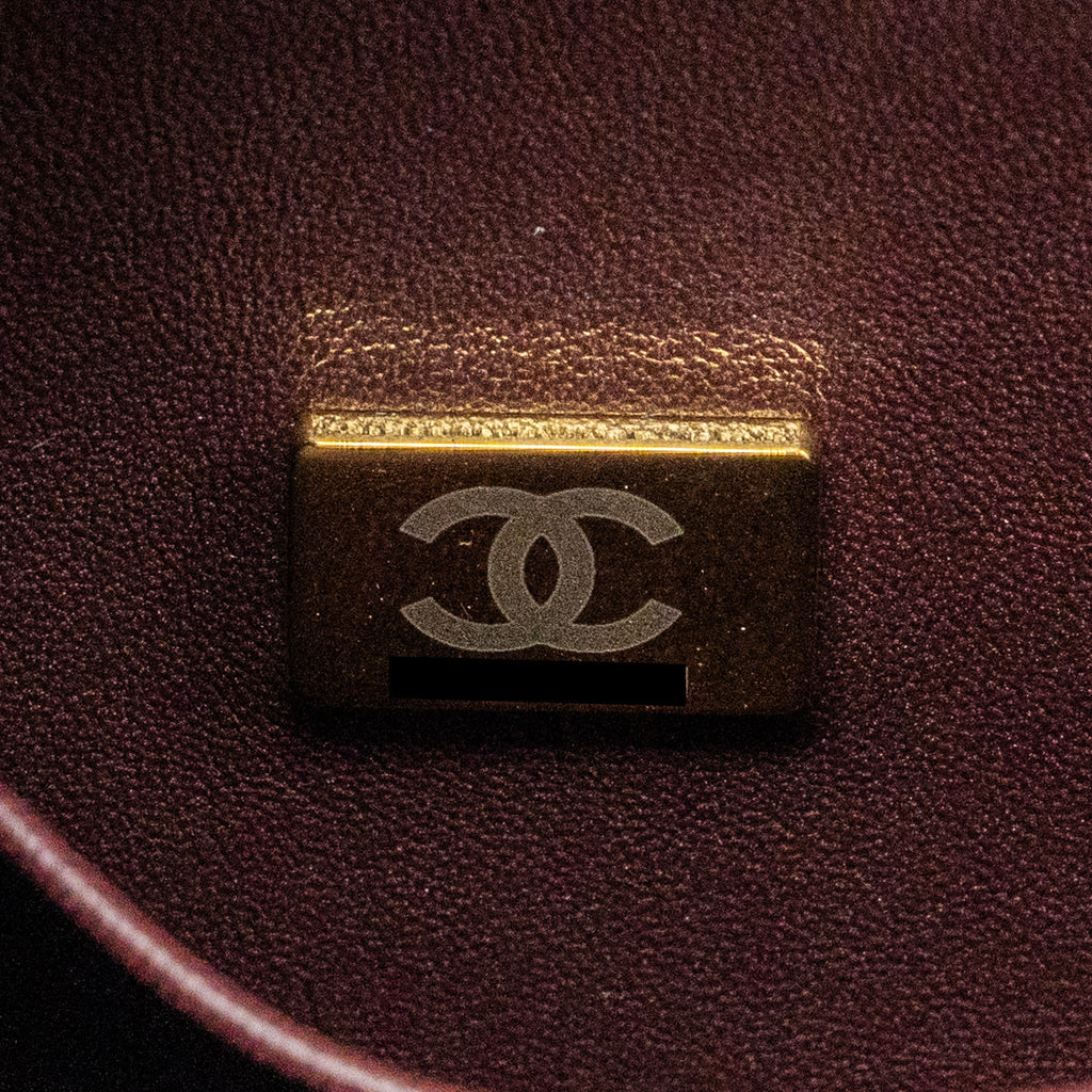 Chanel Medium Coco Handle Lizard Embossed Handle Caviar Black L (Microchip)