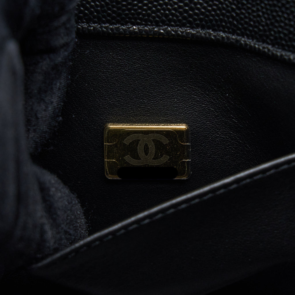 Chanel 22K Coco First Caviar Leather Black  (Microchip)
