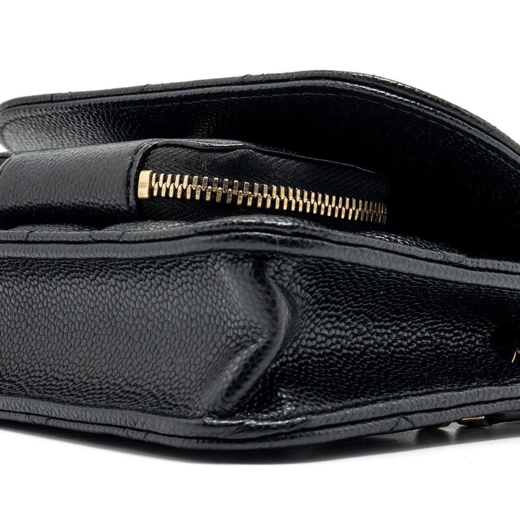 Chanel mini business affinity flap bag with chain caviar black L (microchip)