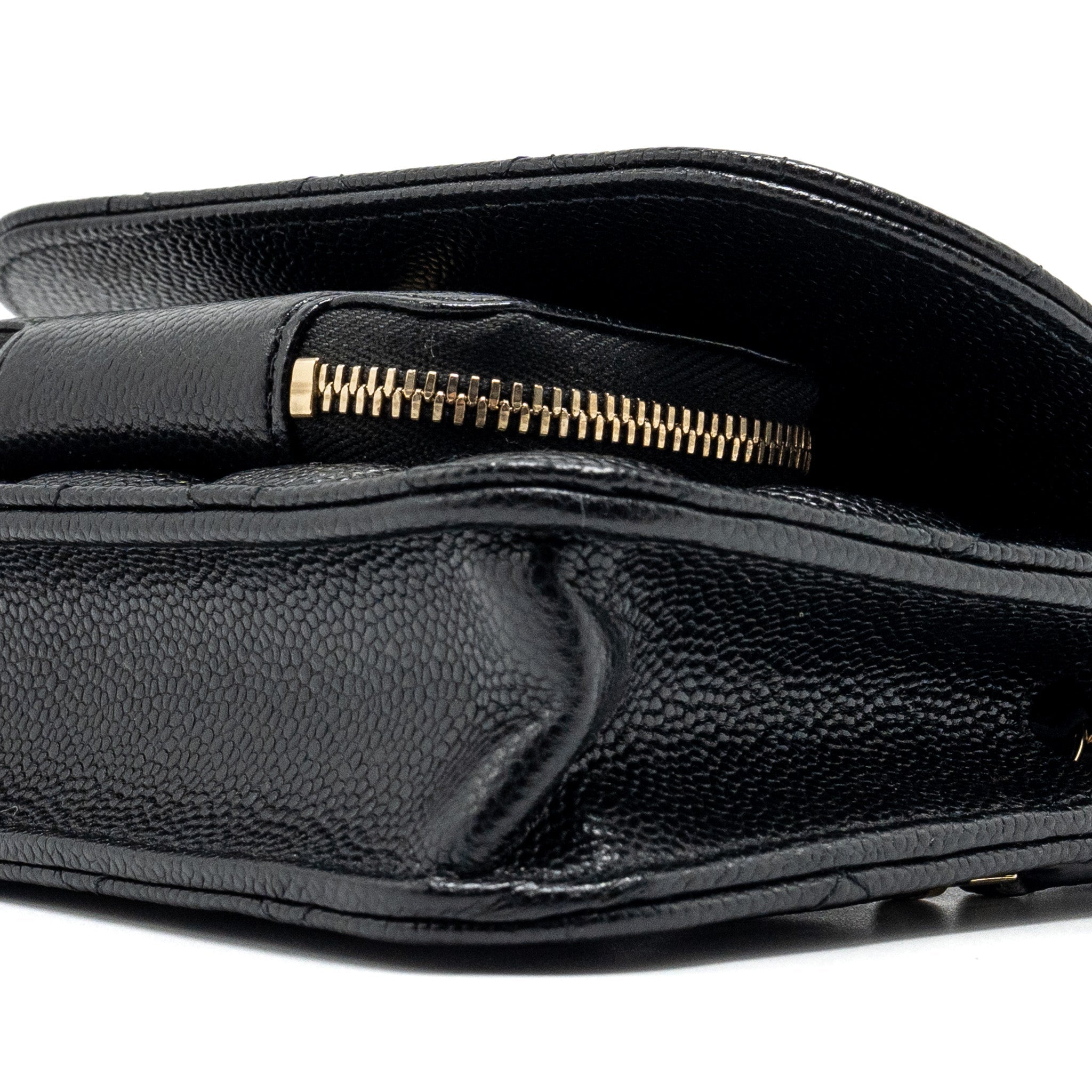 Chanel mini business affinity flap bag with chain caviar black L (microchip)