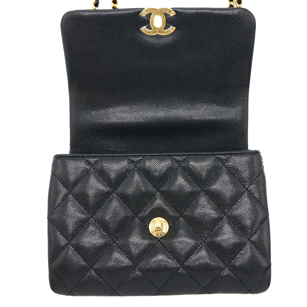 Chanel 22K Coco First Caviar Leather Black  (Microchip)