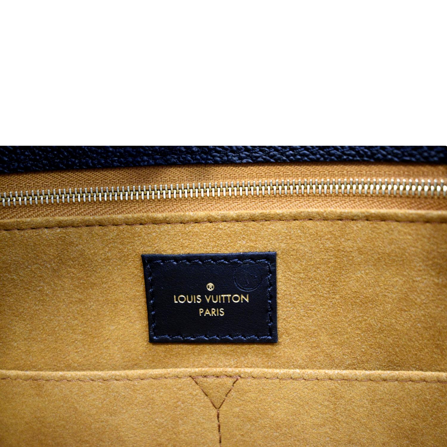 LOUIS VUITTON Onthego GM Monogram Empreinte Leather Tote Bag Black