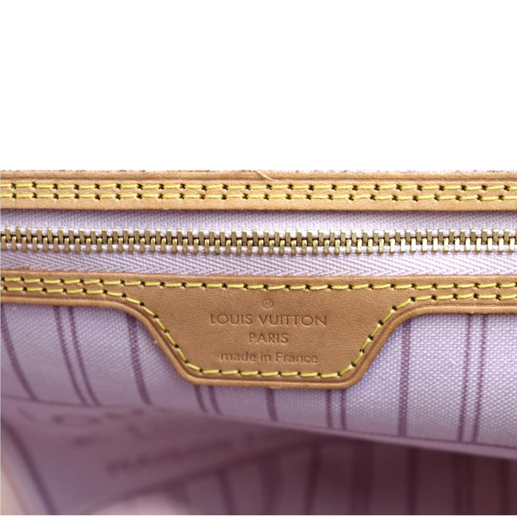 LOUIS VUITTON Neverfull Saint Tropez Monogram Canvas Tote Bag Rose Ballerine
