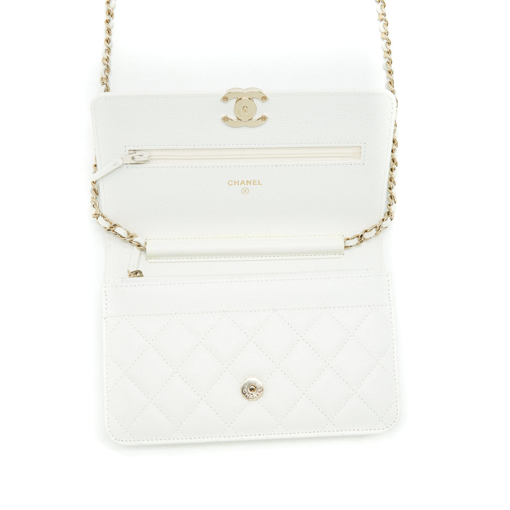 Chanel 21C Wallet On Chain Limit Edition Caviar White L