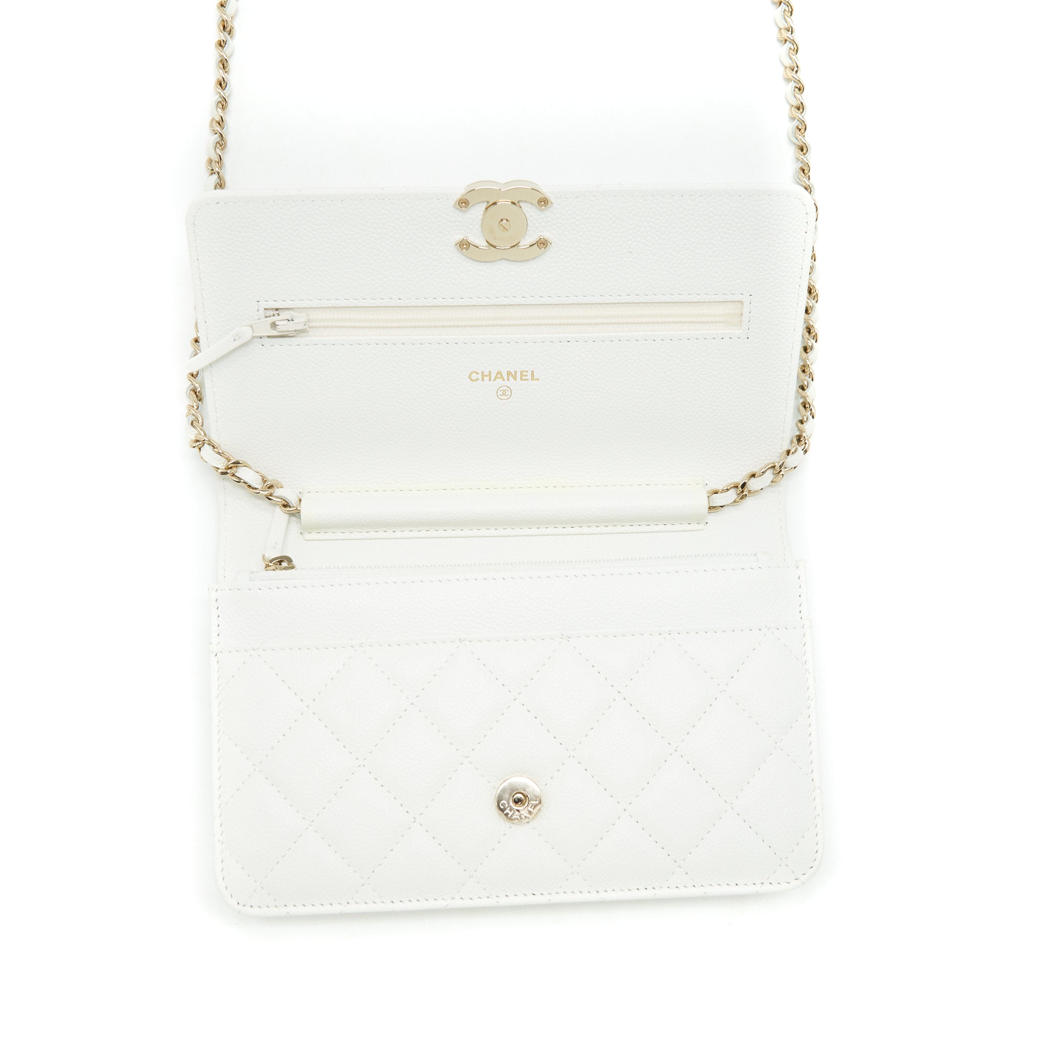 Chanel 21C Wallet On Chain Limit Edition Caviar White L