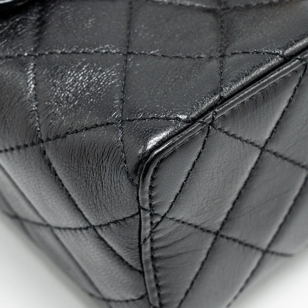 CHANEL 22K Retro Classic New Square Large Flap Bag Goatskin Black  (Microchip)