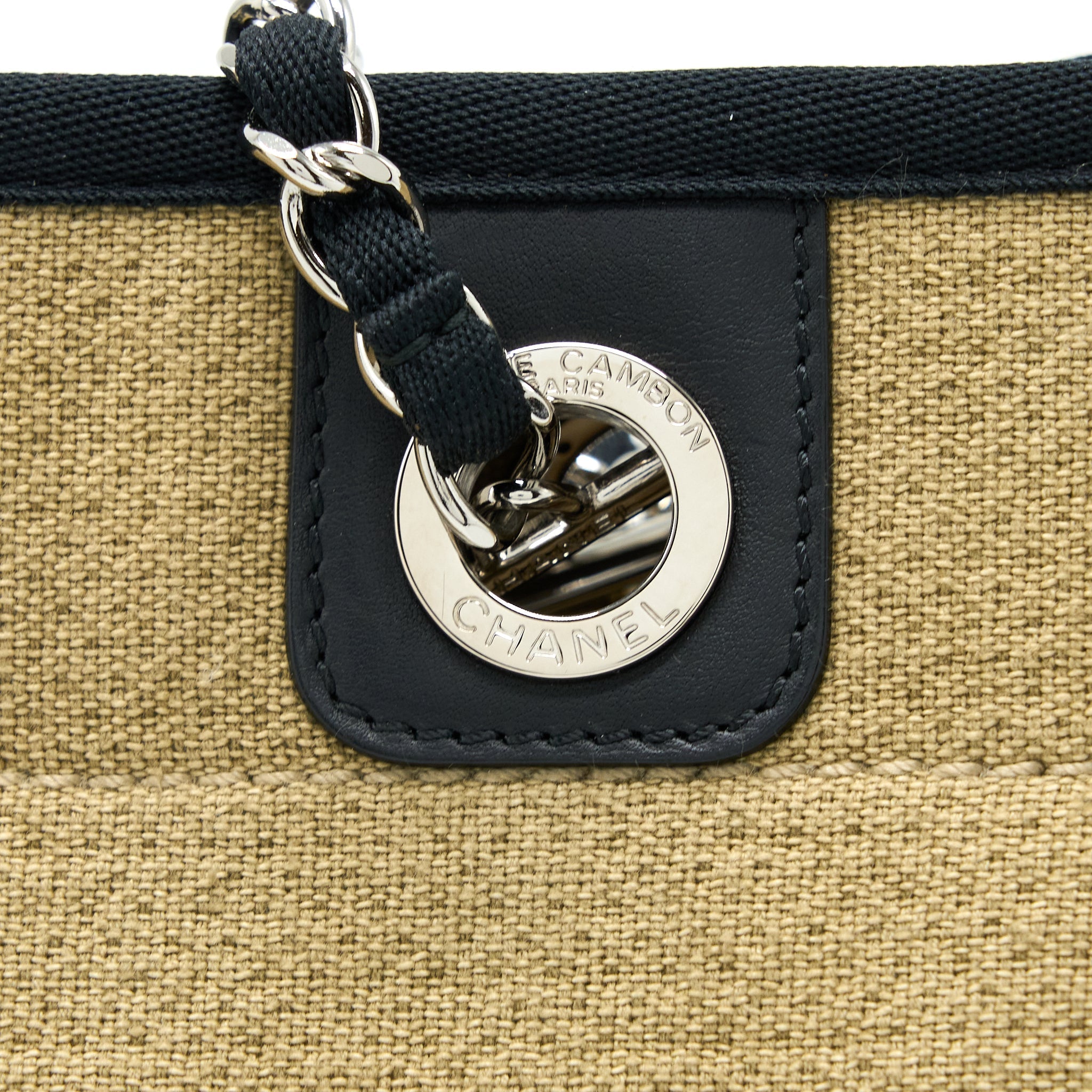 Chanel Deauville Tote Canvas Dark Beige
