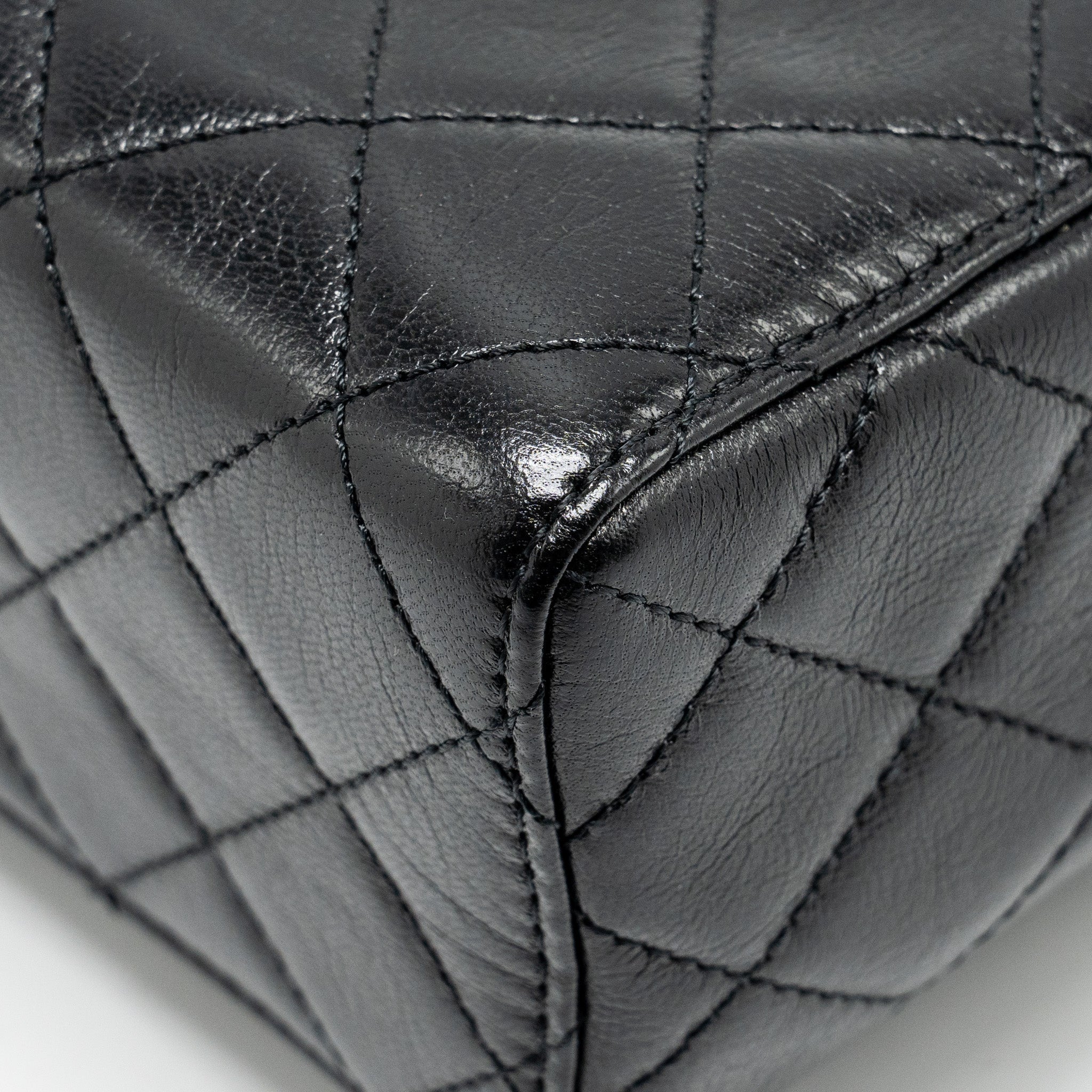 CHANEL 22K Retro Classic New Square Large Flap Bag Goatskin Black  (Microchip)