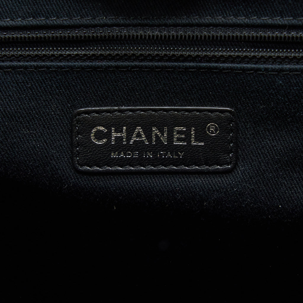 Chanel Deauville Tote Canvas Dark Beige
