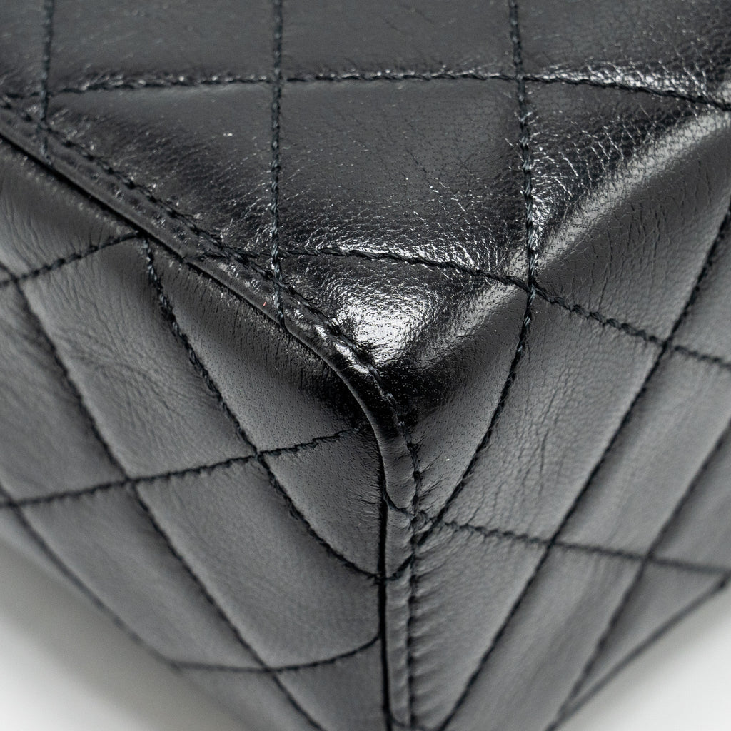 CHANEL 22K Retro Classic New Square Large Flap Bag Goatskin Black  (Microchip)