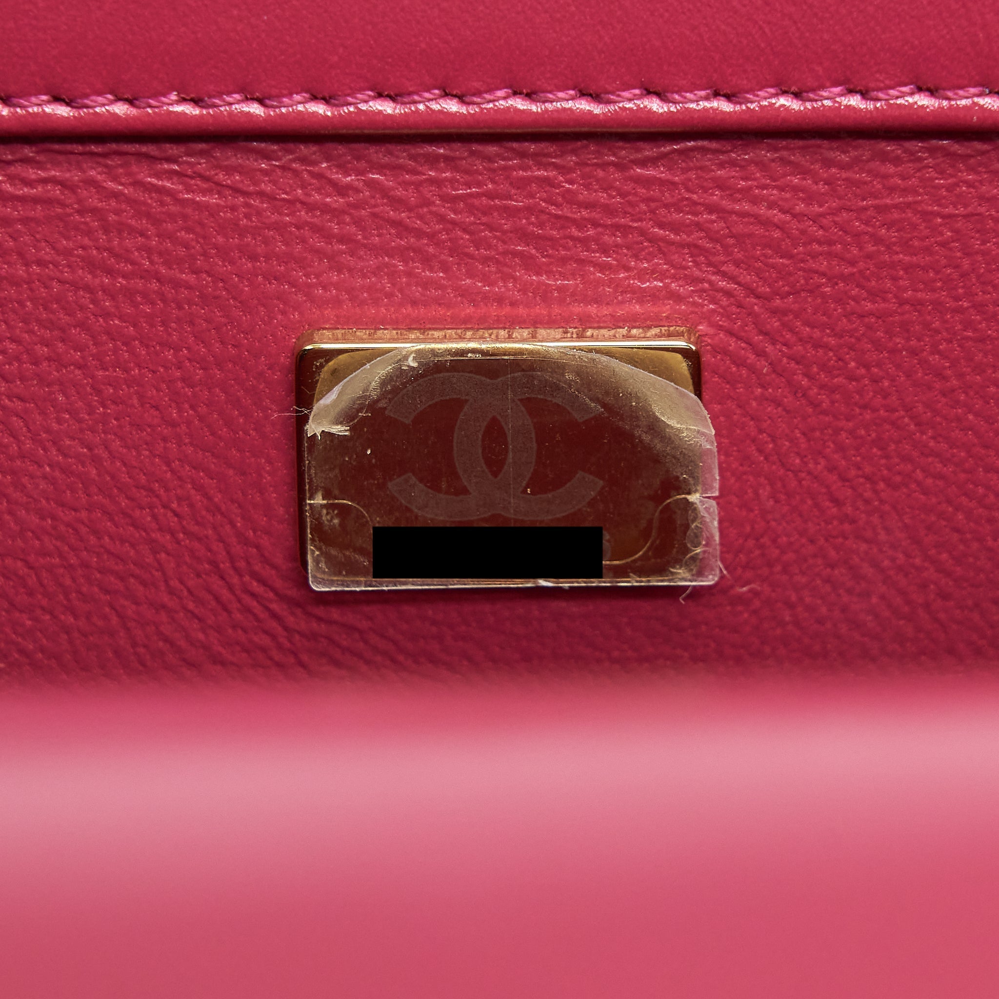 Chanel 21A Small Gold Crush Flap Bag With Chain Calfskin Raspberry Pink