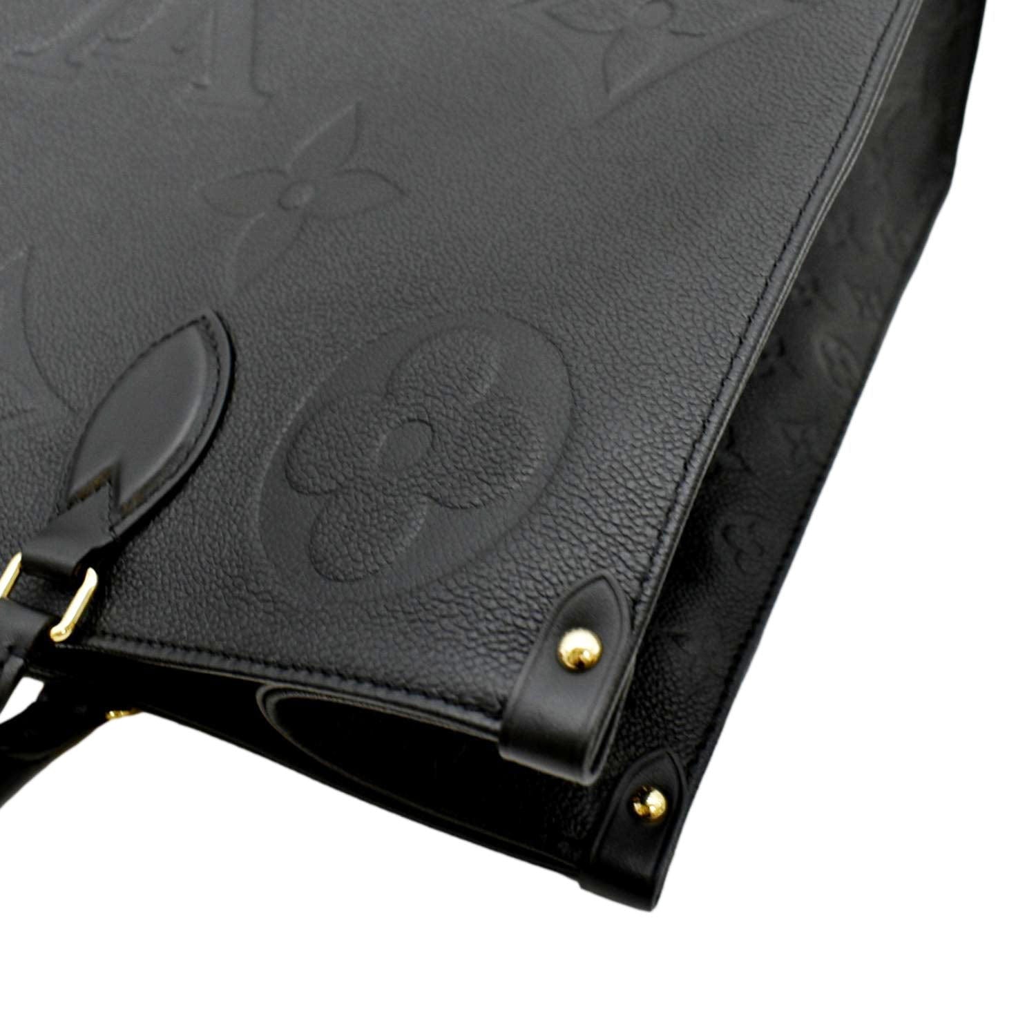 LOUIS VUITTON Onthego GM Monogram Empreinte Leather Tote Bag Black