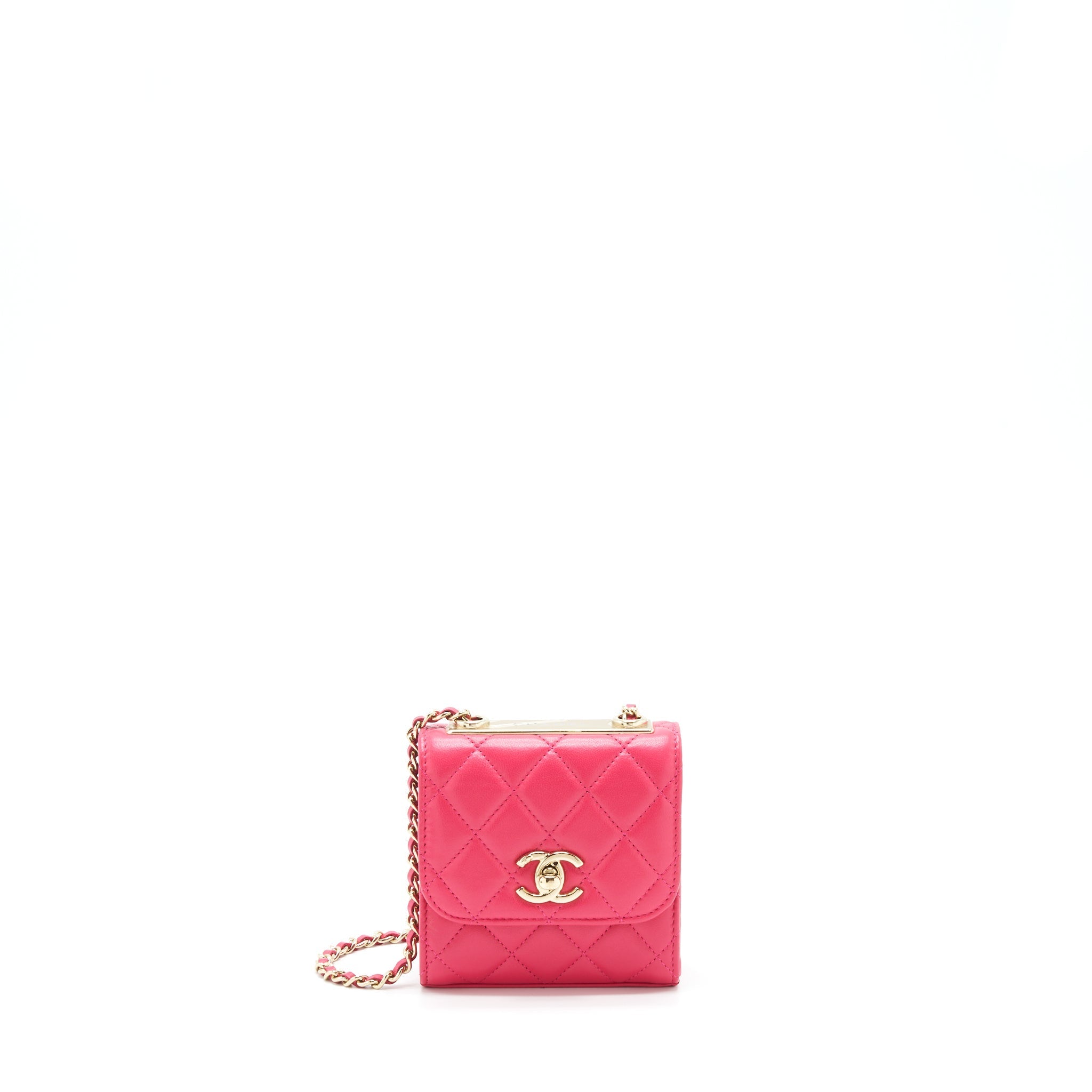 Chanel Mini Trendy CC Wallet On Chain Lambskin Pink L