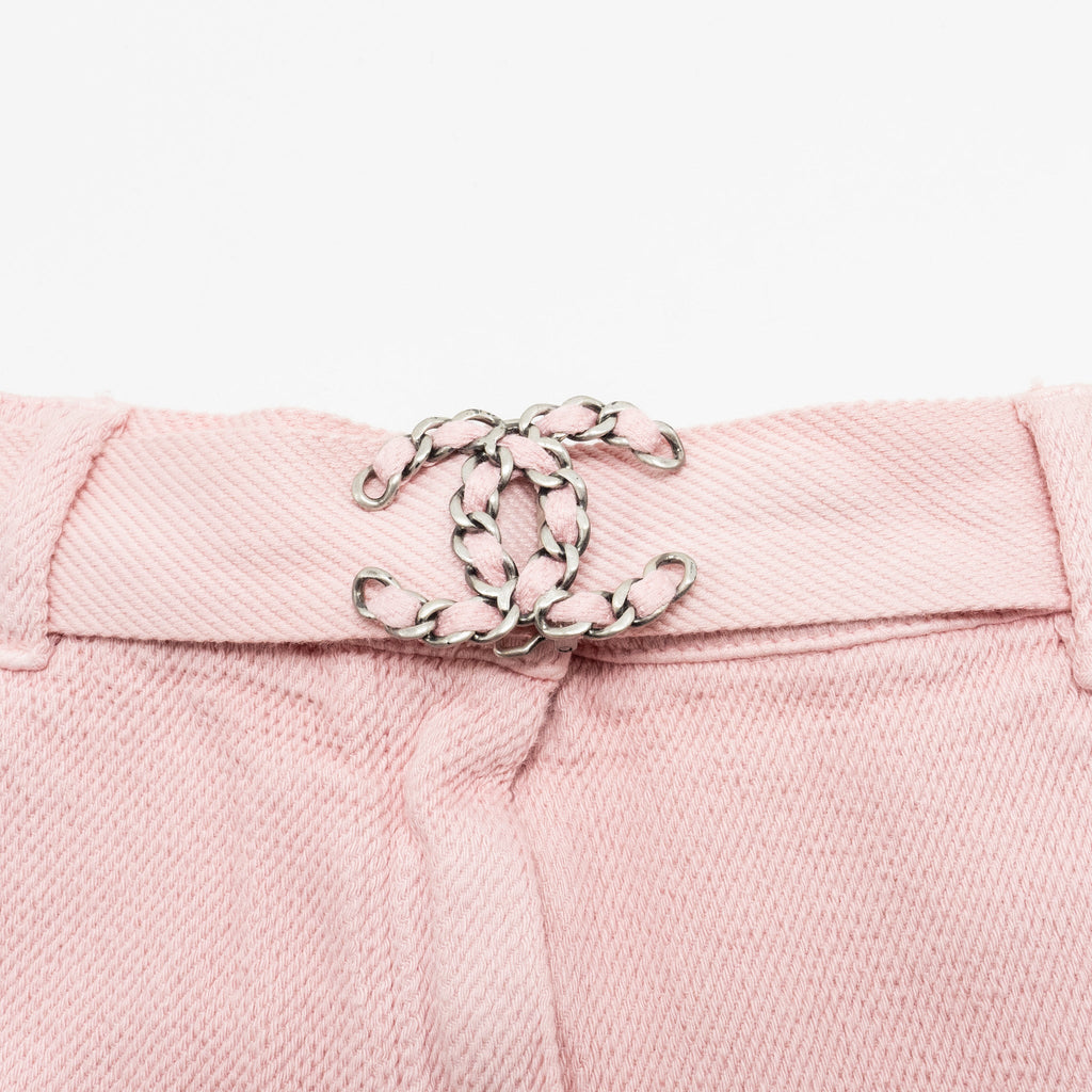 Chanel Size 36 Wide Leg Pants Cotton Pink