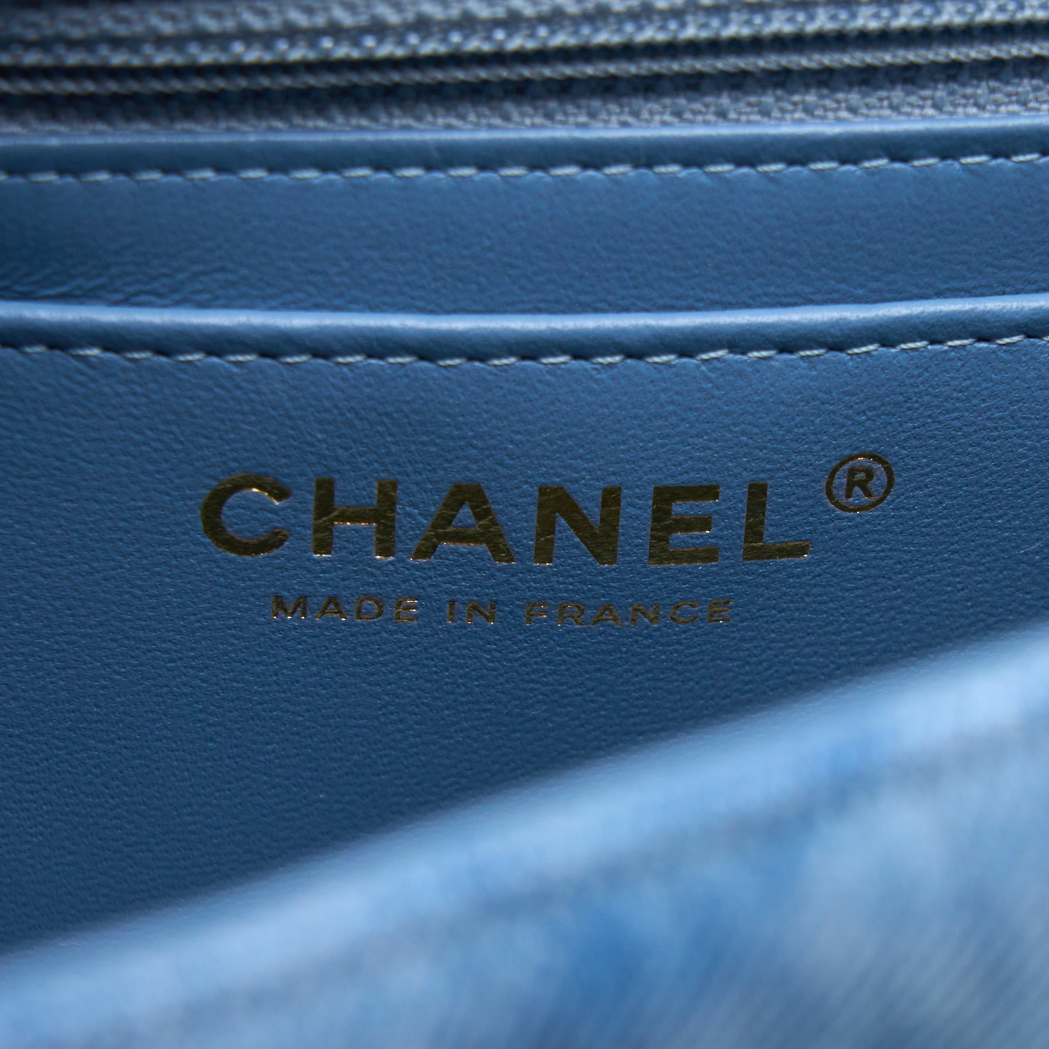 Chanel 22B Mini Rectangular Denim Light Blue L (Microchip)