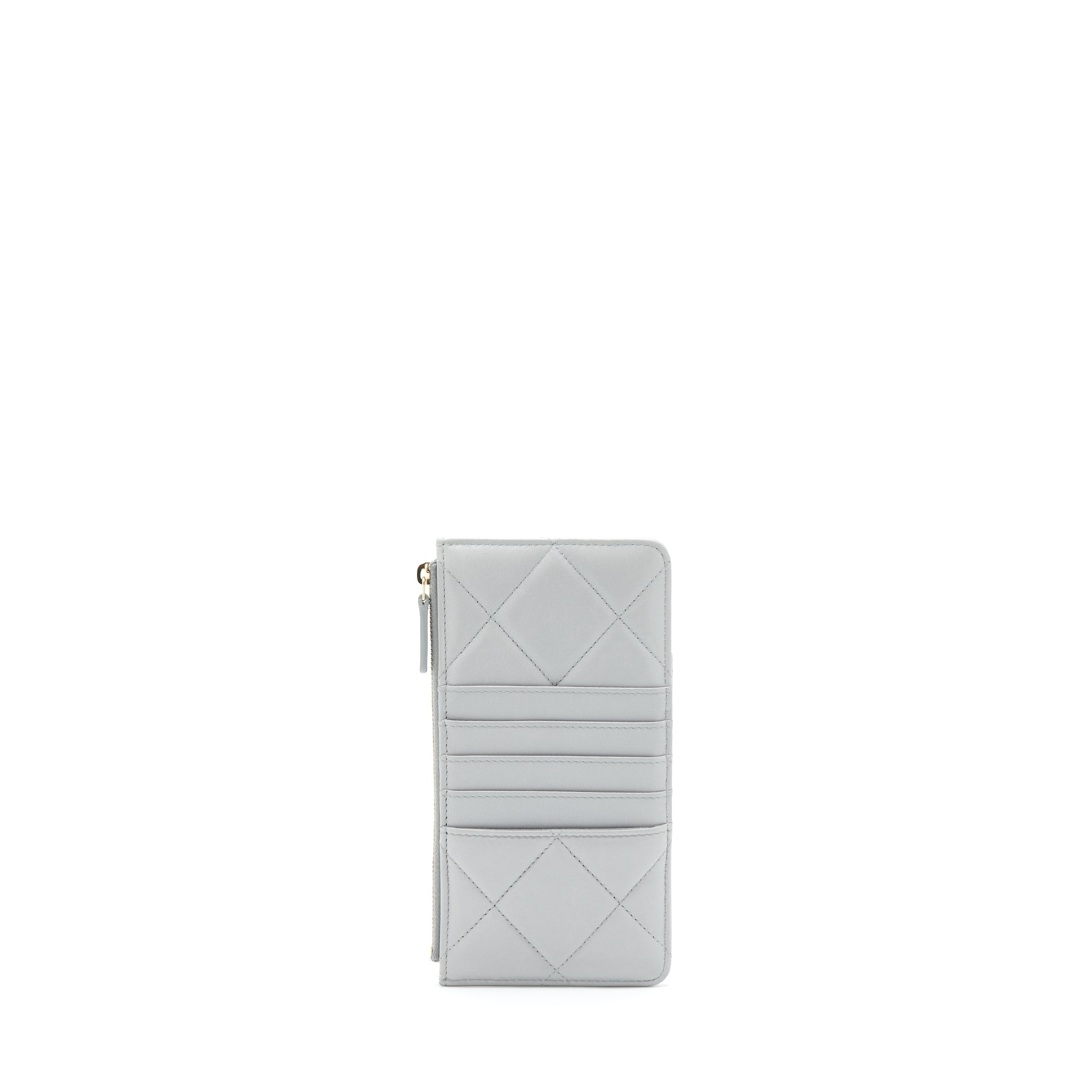 Chanel 19 Phone And Card Holder Small pouch Lambskin Grey