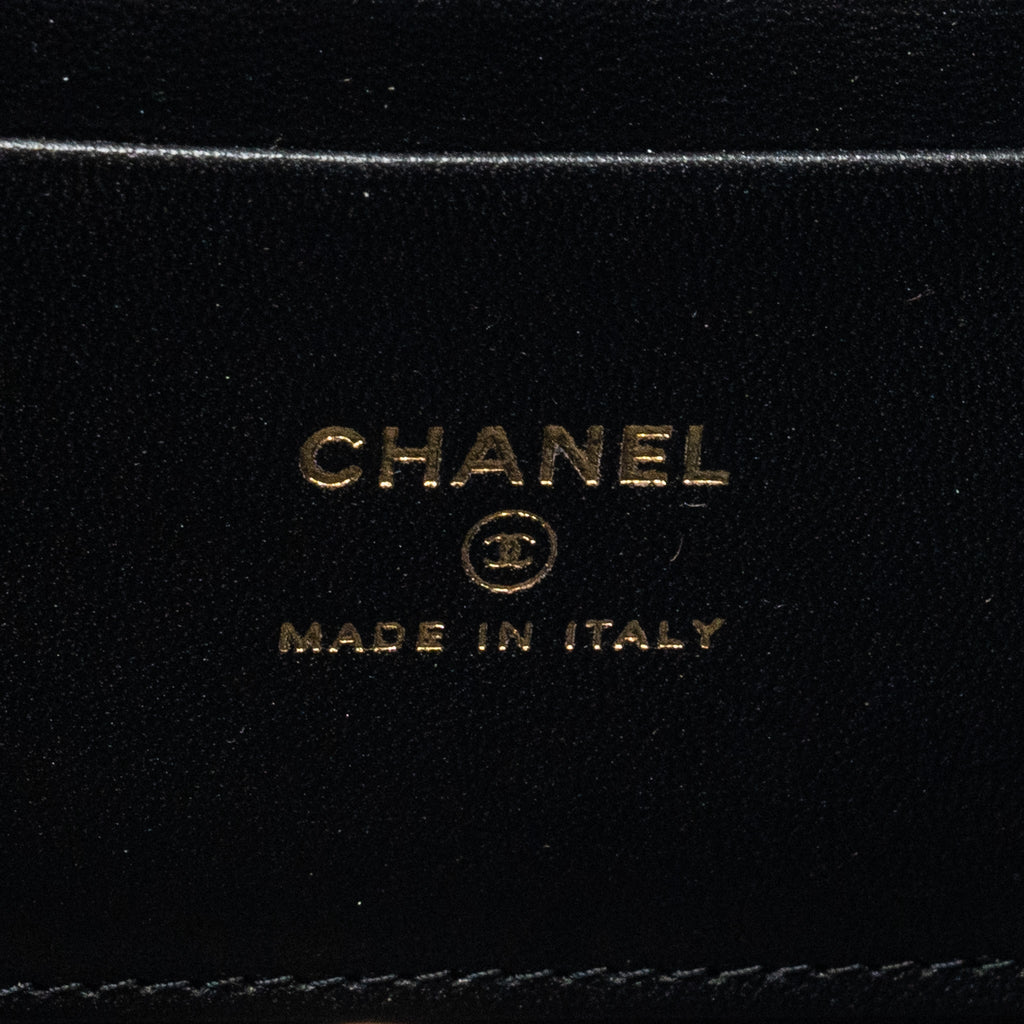 Chanel Top Handle Long Vanity Case Lambskin BLACK L (Microchip)
