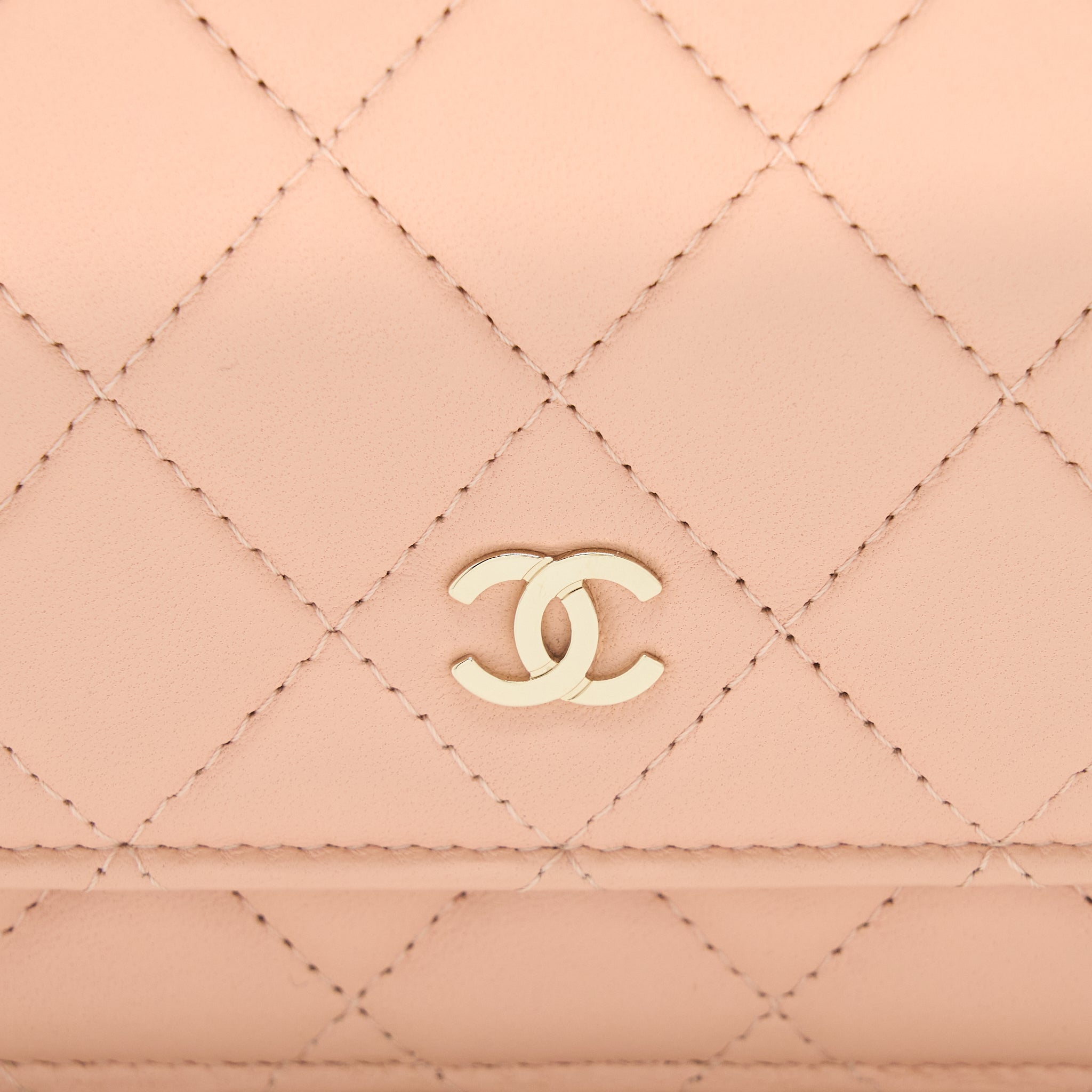 Chanel Classic Wallet on Chain Lambskin Light Pink L