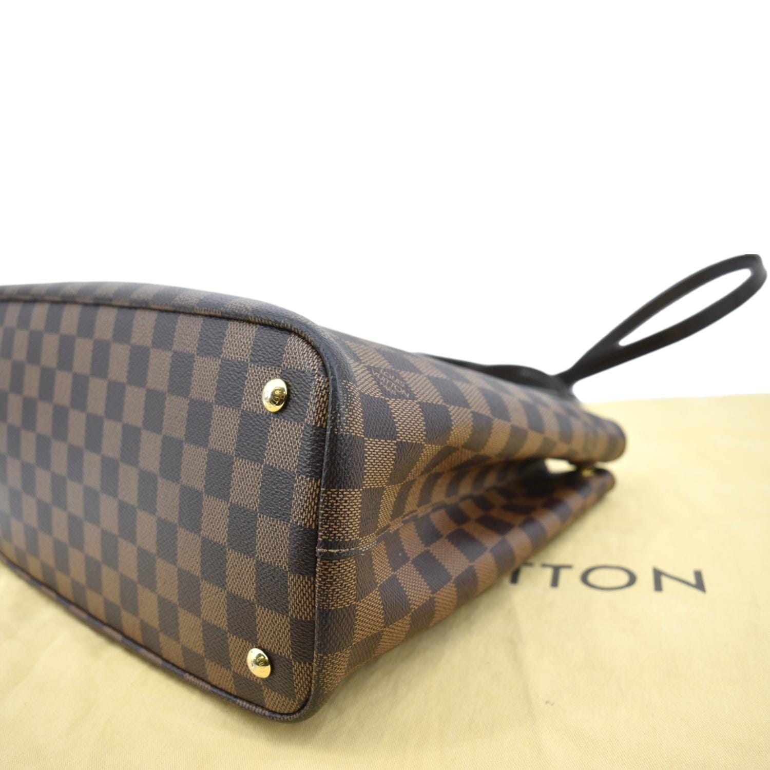 LOUIS VUITTON Kensington Damier Ebene Tote Bag Brown