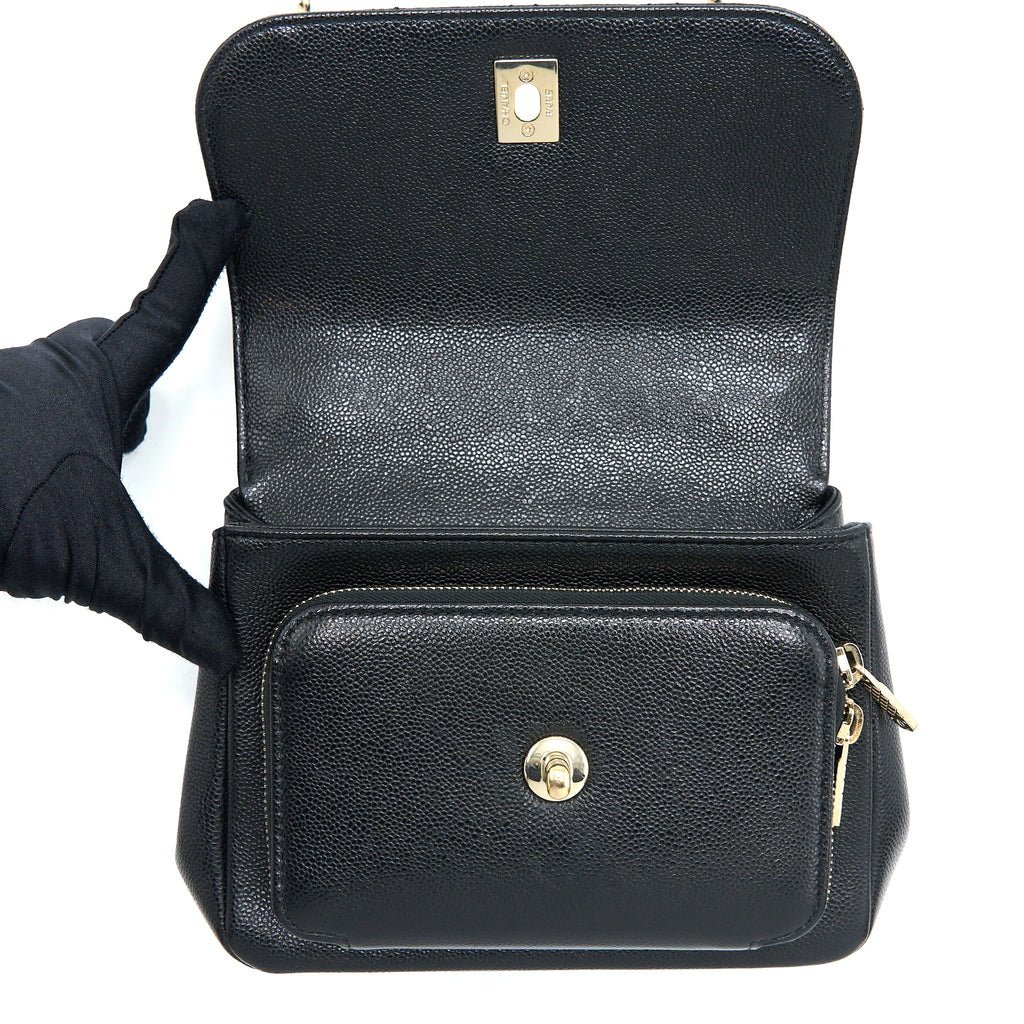 Chanel Small Business Affinity Caviar Black L (Microchip)