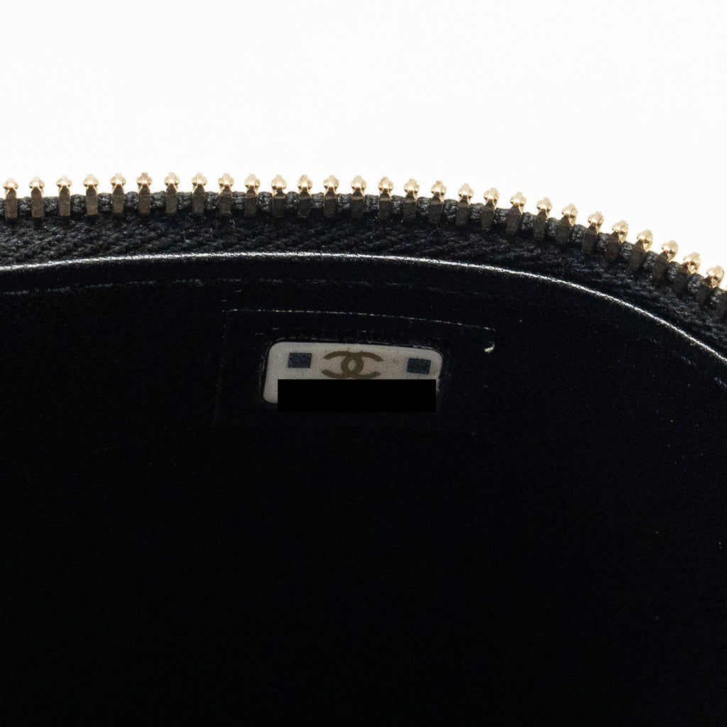 Chanel Top Handle Long Vanity Case Lambskin BLACK L (Microchip)