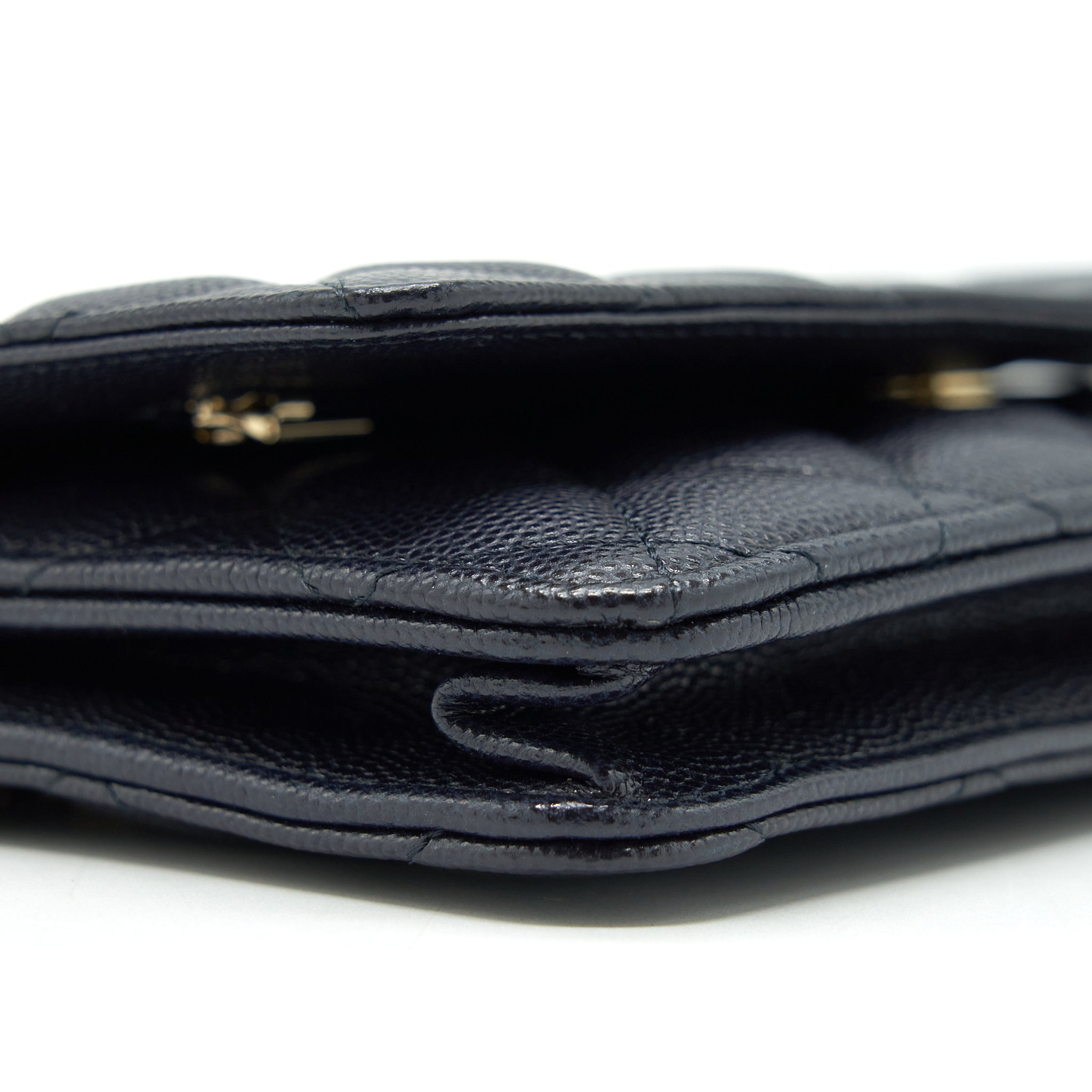 Chanel Classic Wallet On Chain Caviar Navy Blue L
