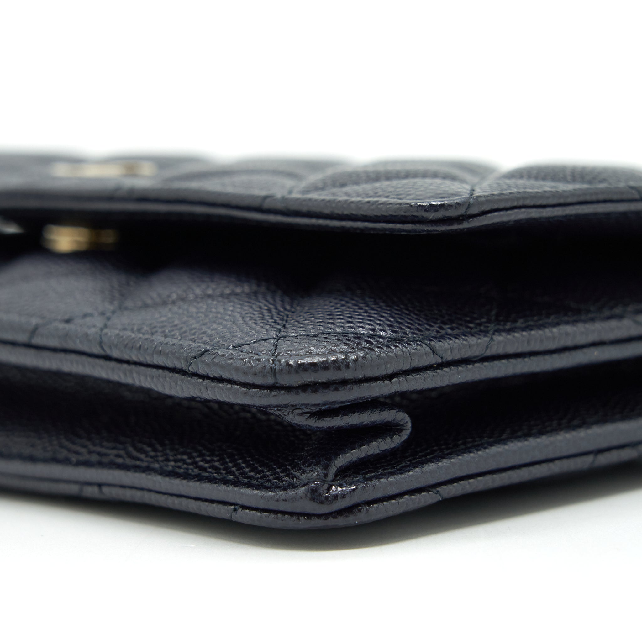 Chanel Classic Wallet On Chain Caviar Navy Blue L