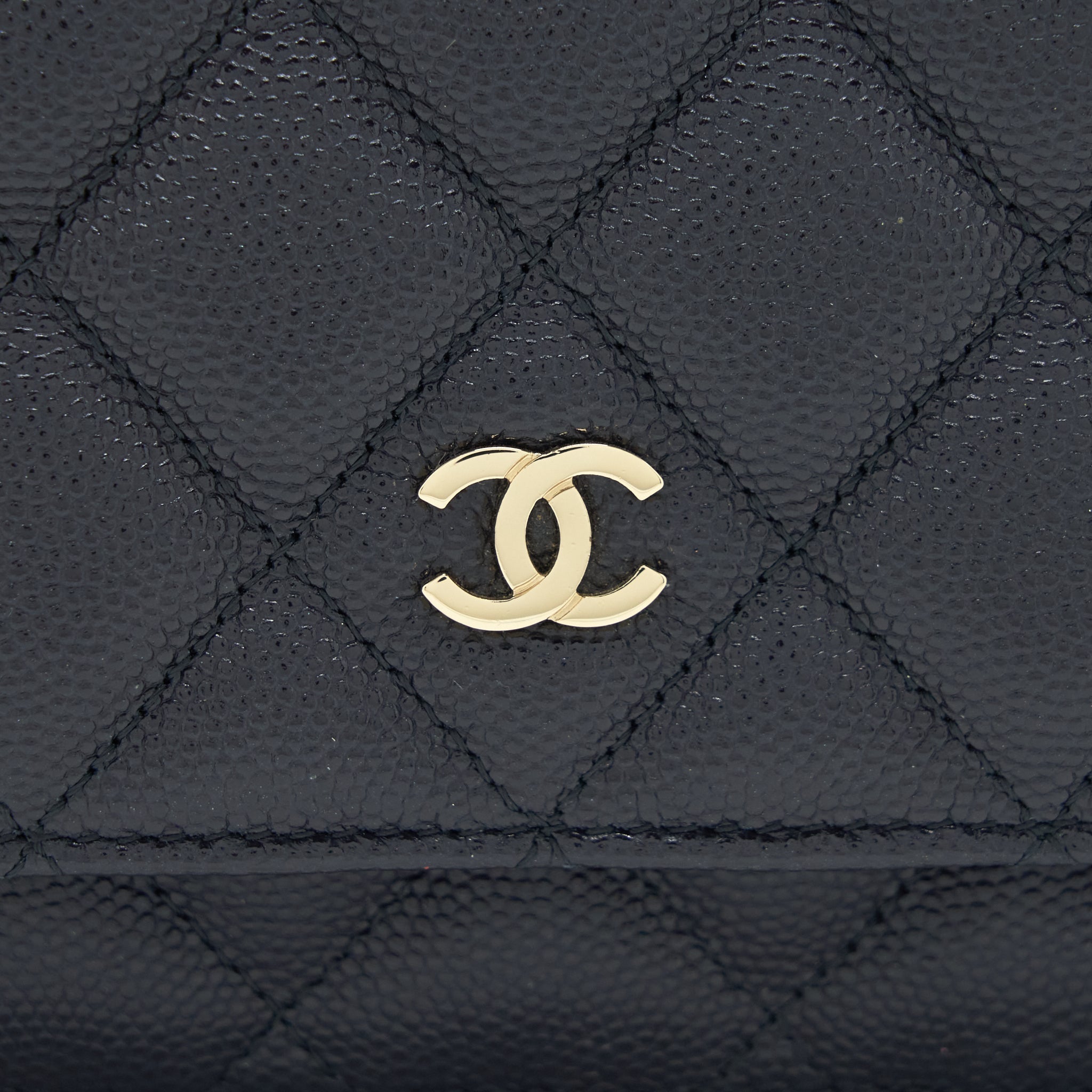 Chanel Classic Wallet On Chain Caviar Navy Blue L
