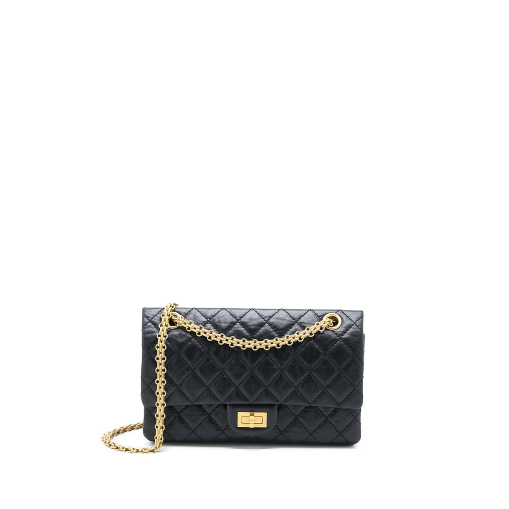 Chanel Small 2.55 Reissue Flap Bag Aged Calfskin Black Brushed  (Microchip)