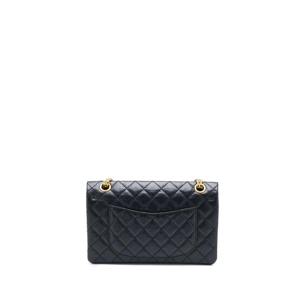 Chanel Small 2.55 Reissue Flap Bag Aged Calfskin Black Brushed  (Microchip)